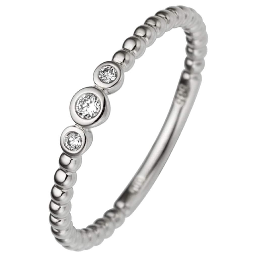 JOBO Diamantring 585 Weißgold mit 3 Diamanten JOBO Diamantring 585 Weißgold mit 3 Diamanten