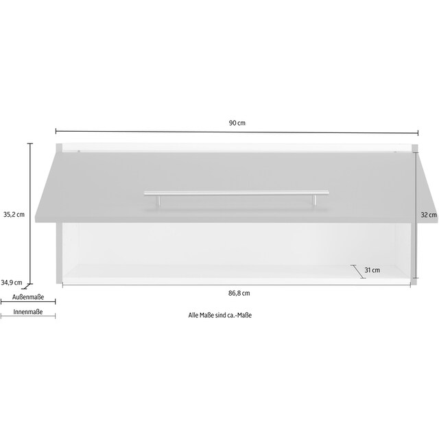 OPTIFIT Klapphängeschrank »Bern«, Breite 90 cm, 1 Klappe, mit Metallgriff  kaufen | BAUR