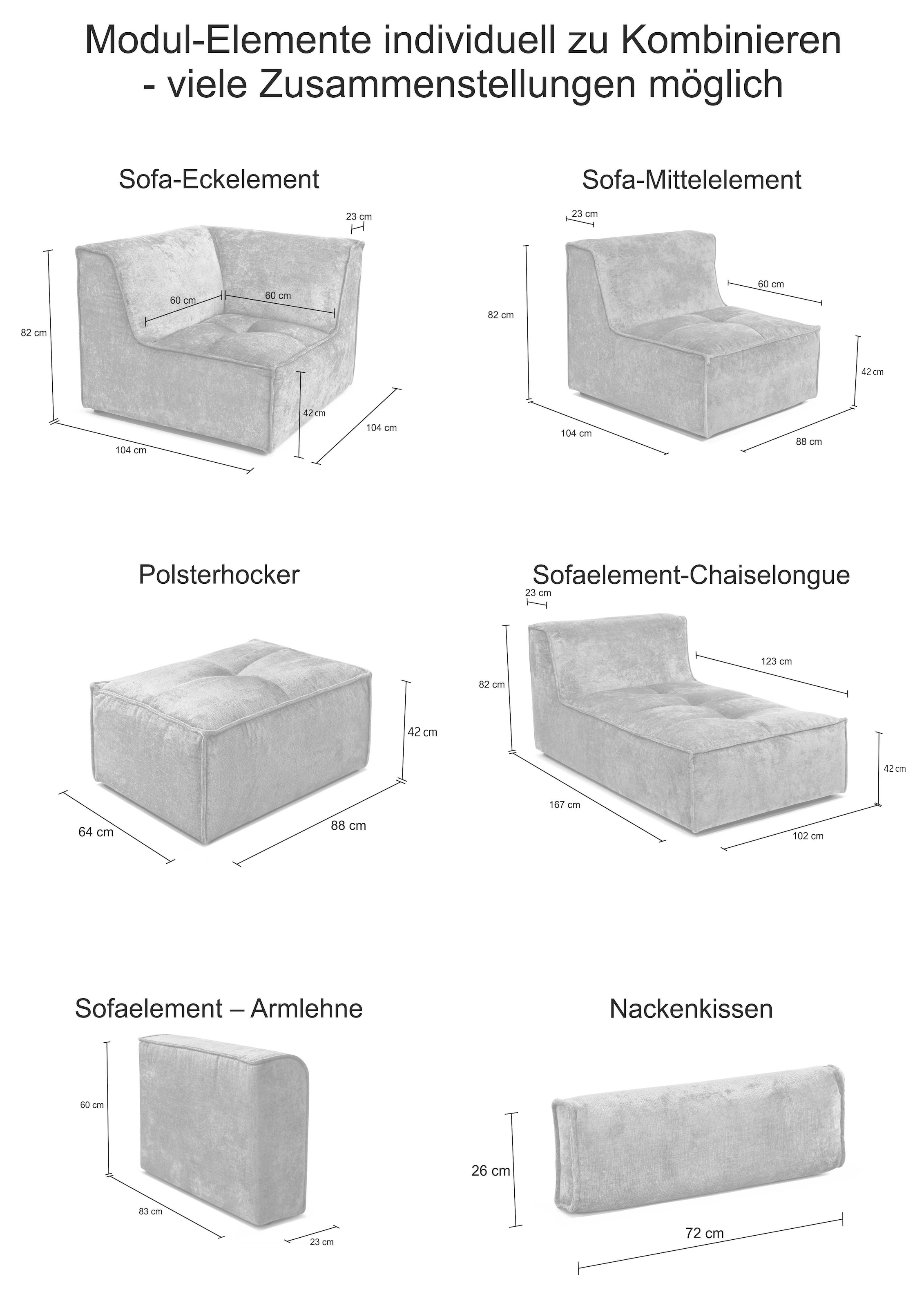 RAUM.ID Sofa-Mittelelement »Modulid«, als Modul oder separat verwendbar, in Cord