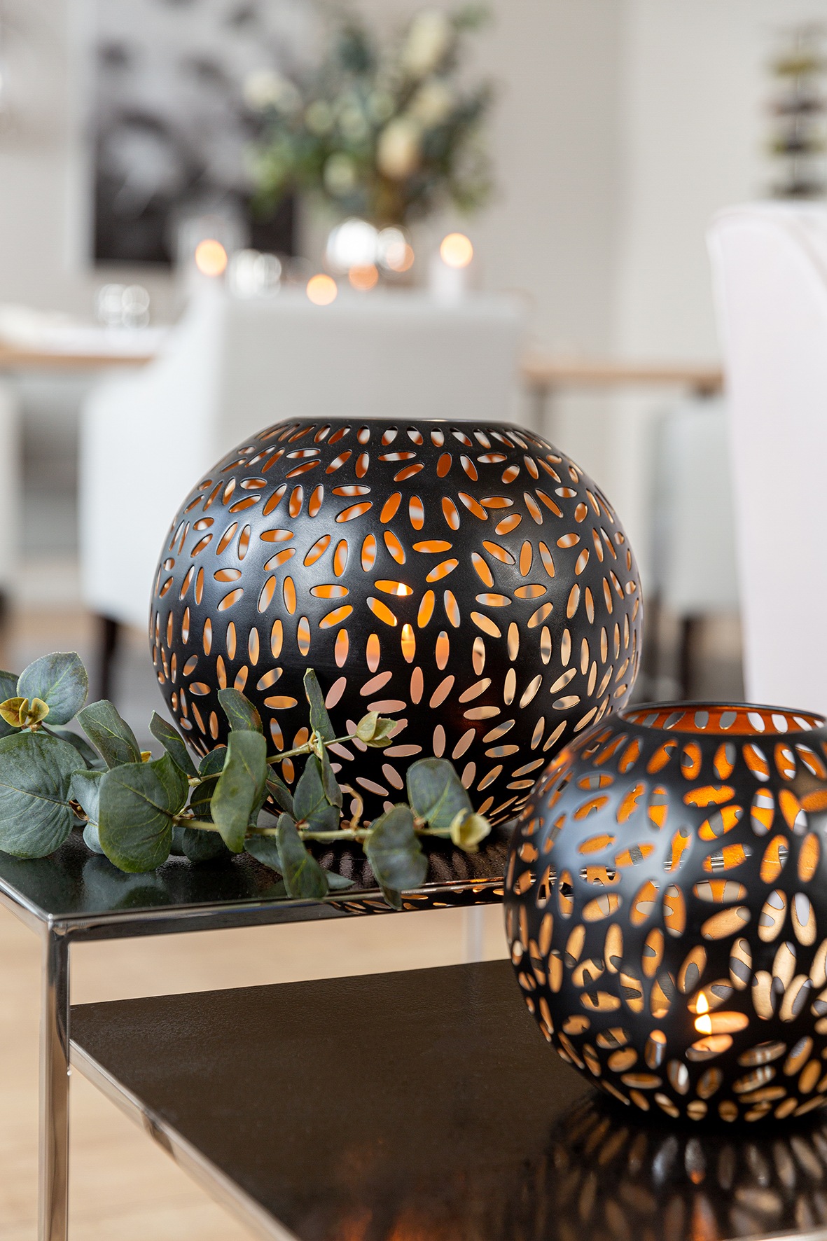 Fink Windlicht "DARIA" Kerzenhalter aus Eisen, pulverbeschichtet, mit Cut-O günstig online kaufen