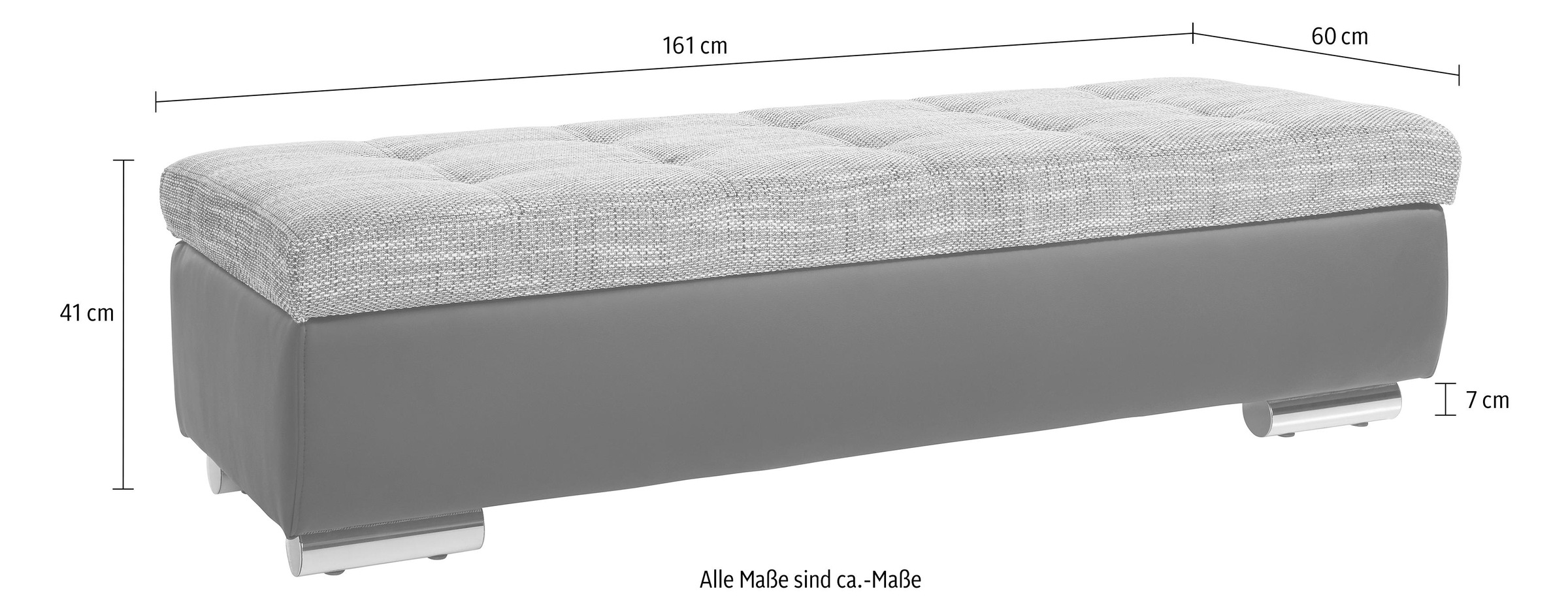 DOMO collection Hocker »Treviso XXL: B/T/H: 161/60/41 cm«, mit Stauraum, auch in Cord, passend zur Serie, moderne Steppung