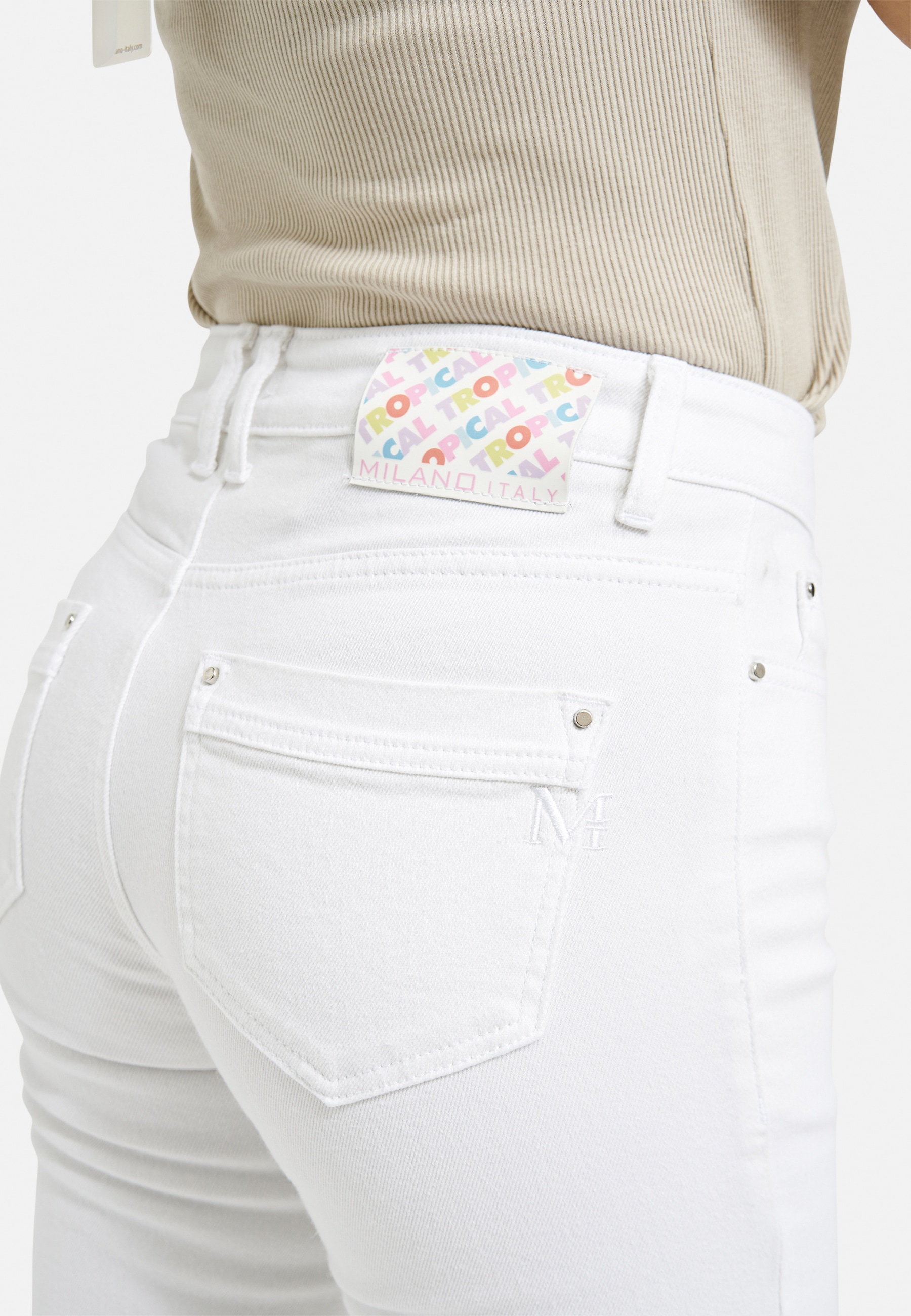 Milano Italy Weite Jeans, mit offener Kante am Saum