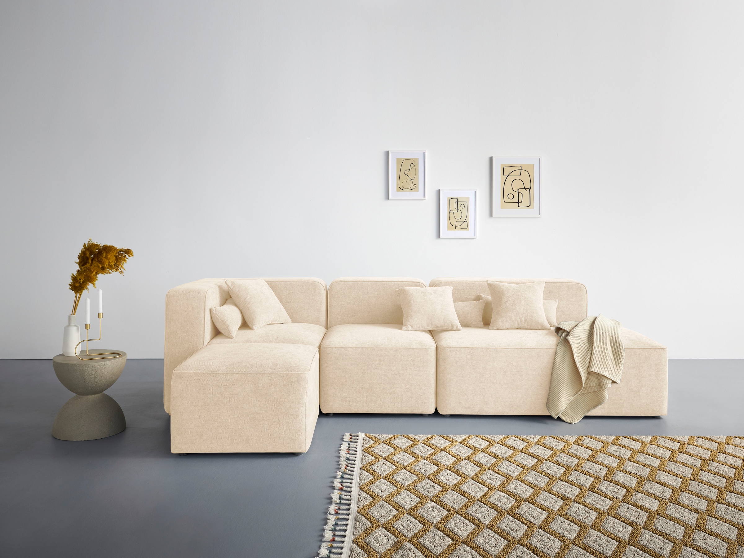 Home affaire Ecksofa "Sundstrup L-Form" Modulserie, individuelle Zusammenst günstig online kaufen