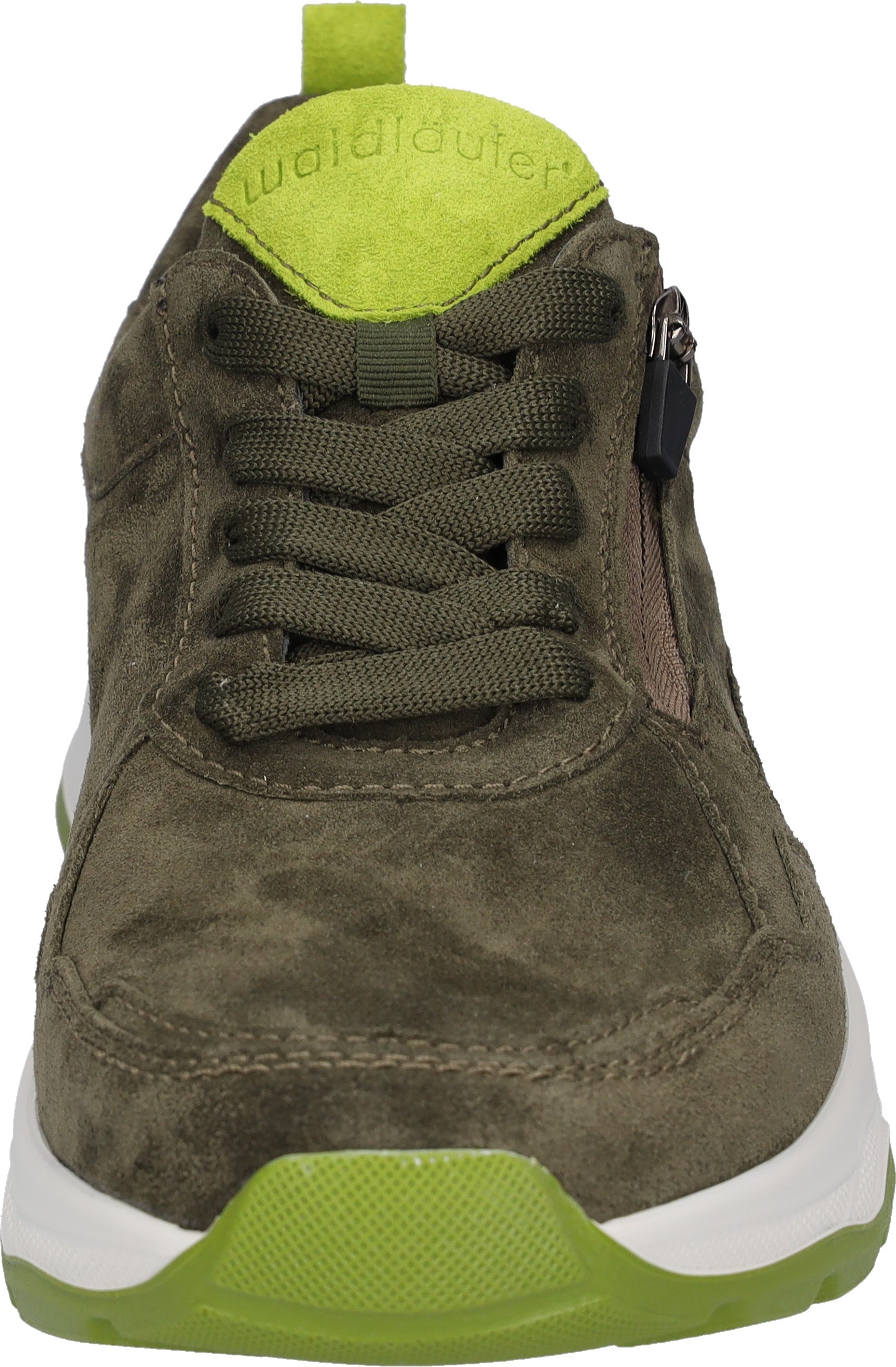 Sneaker WALDLÄUFER "H-TOM", Herren, Gr. 8,5 (42,5), khaki, hellgrün, Veloursleder, unifarben mit Farbeinsatz, Schuhe Sneaker, Schnürschuh, Komfortschuh in bequemer Schuhweite H (= sehr weit) 3