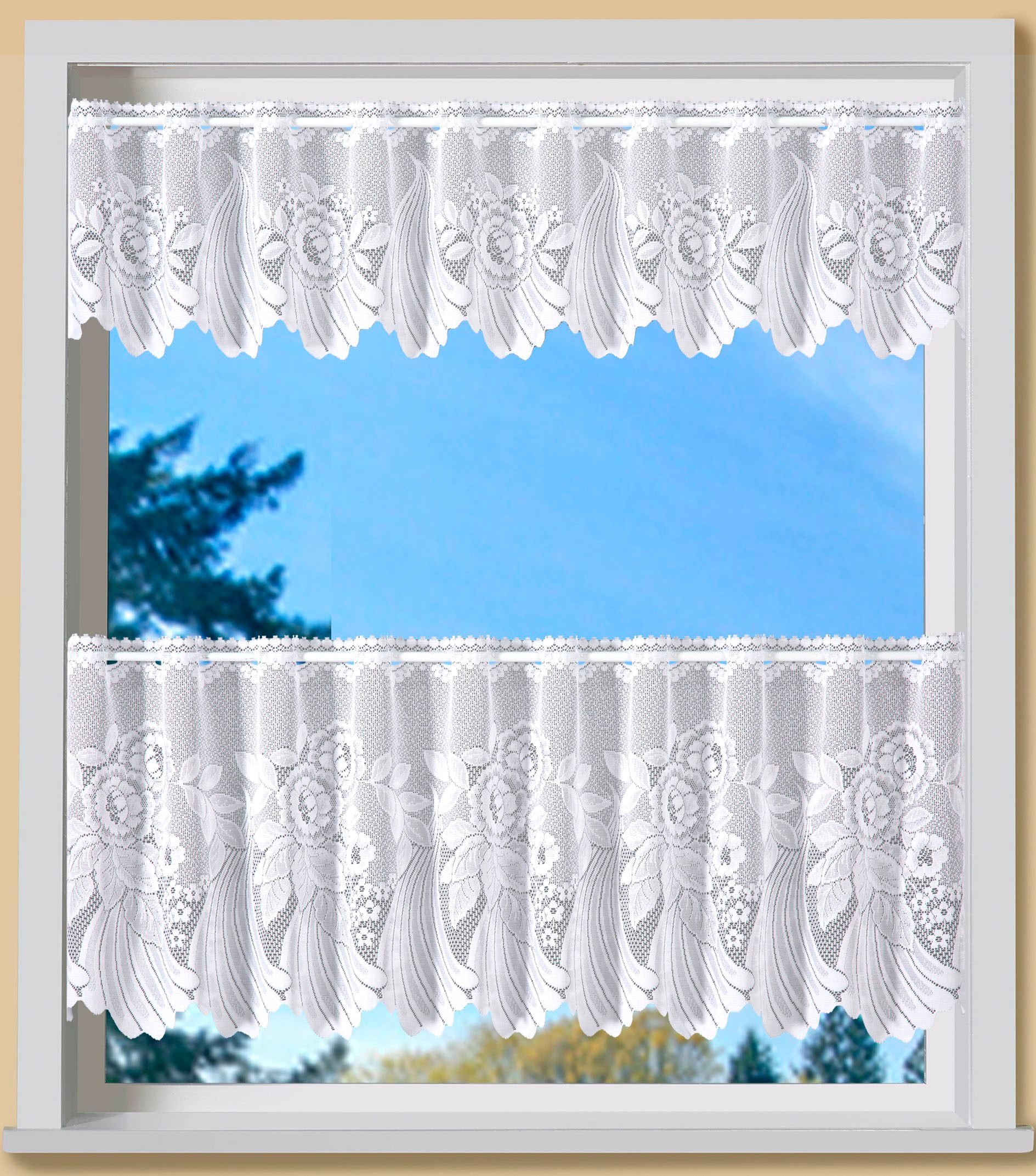 Weckbrodt Scheibengardine "Savannah" Stangendurchzug 1 Stk. tlg. Bistro, Ja günstig online kaufen