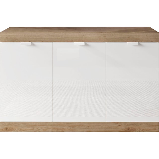 LC Sideboard »Slim«, Breite 136 cm, weiß Hochglanz Lack | BAUR
