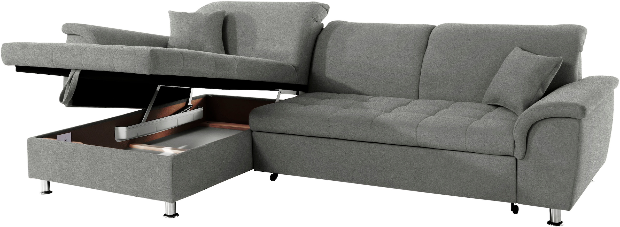 DOMO collection Ecksofa »Franzi L-Form«, wahlweise mit Kopfteilverstellung (dann Tiefe: 170 cm)