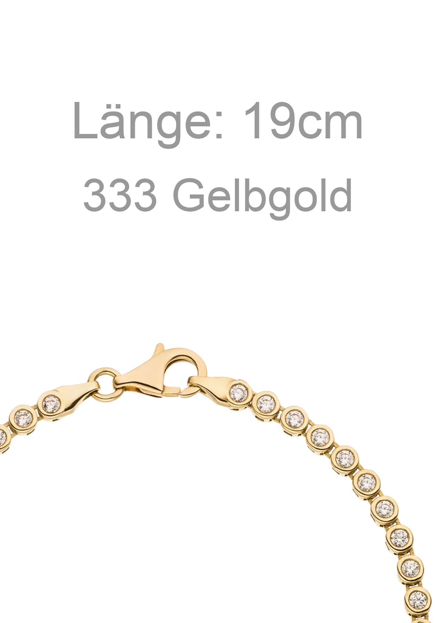 JOBO Goldarmband »Armband Tennisarmband 19 cm« 333 Gold mit 45 Zirkonia