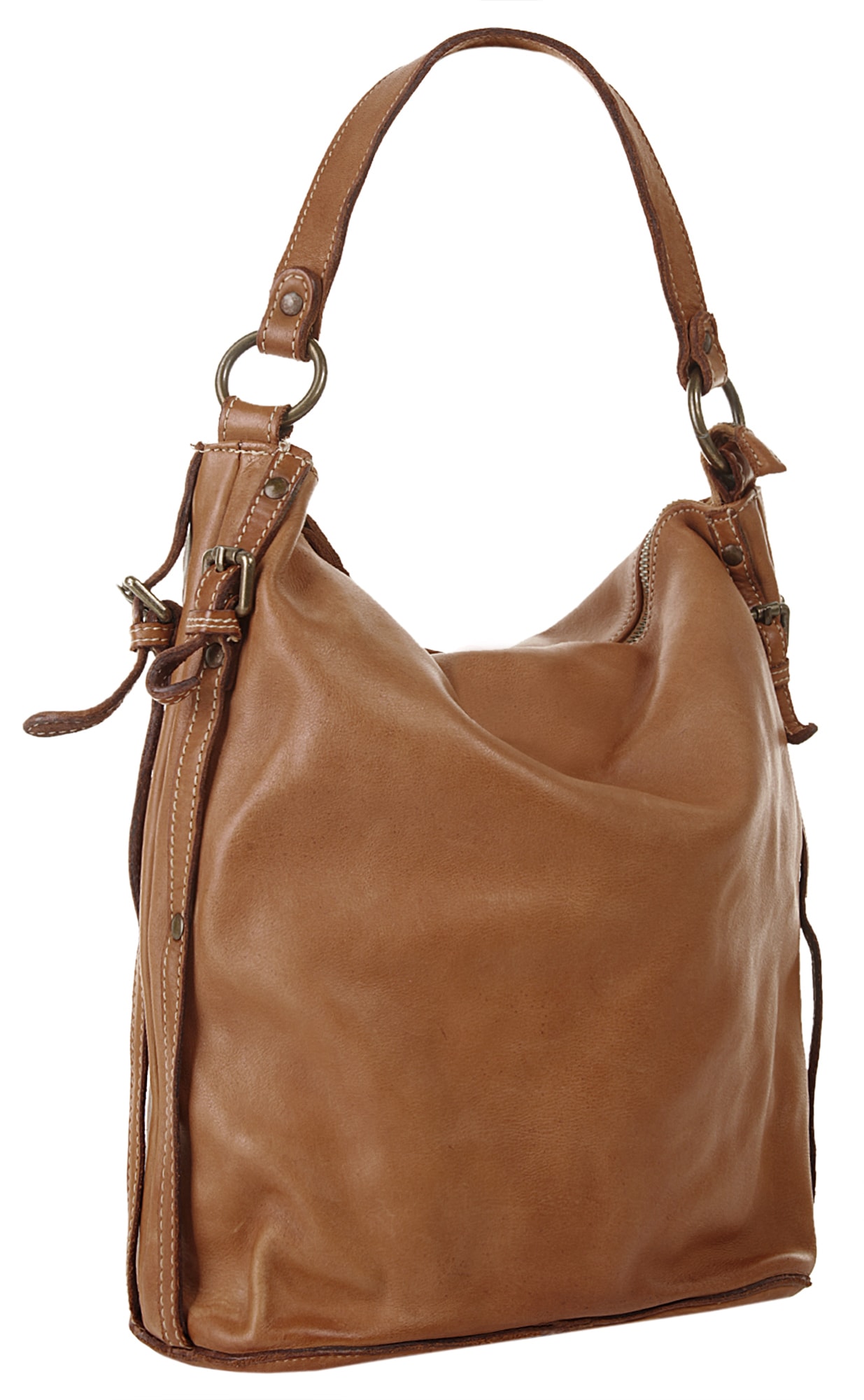 Cluty Umhängetasche, echt Leder, Made in Italy