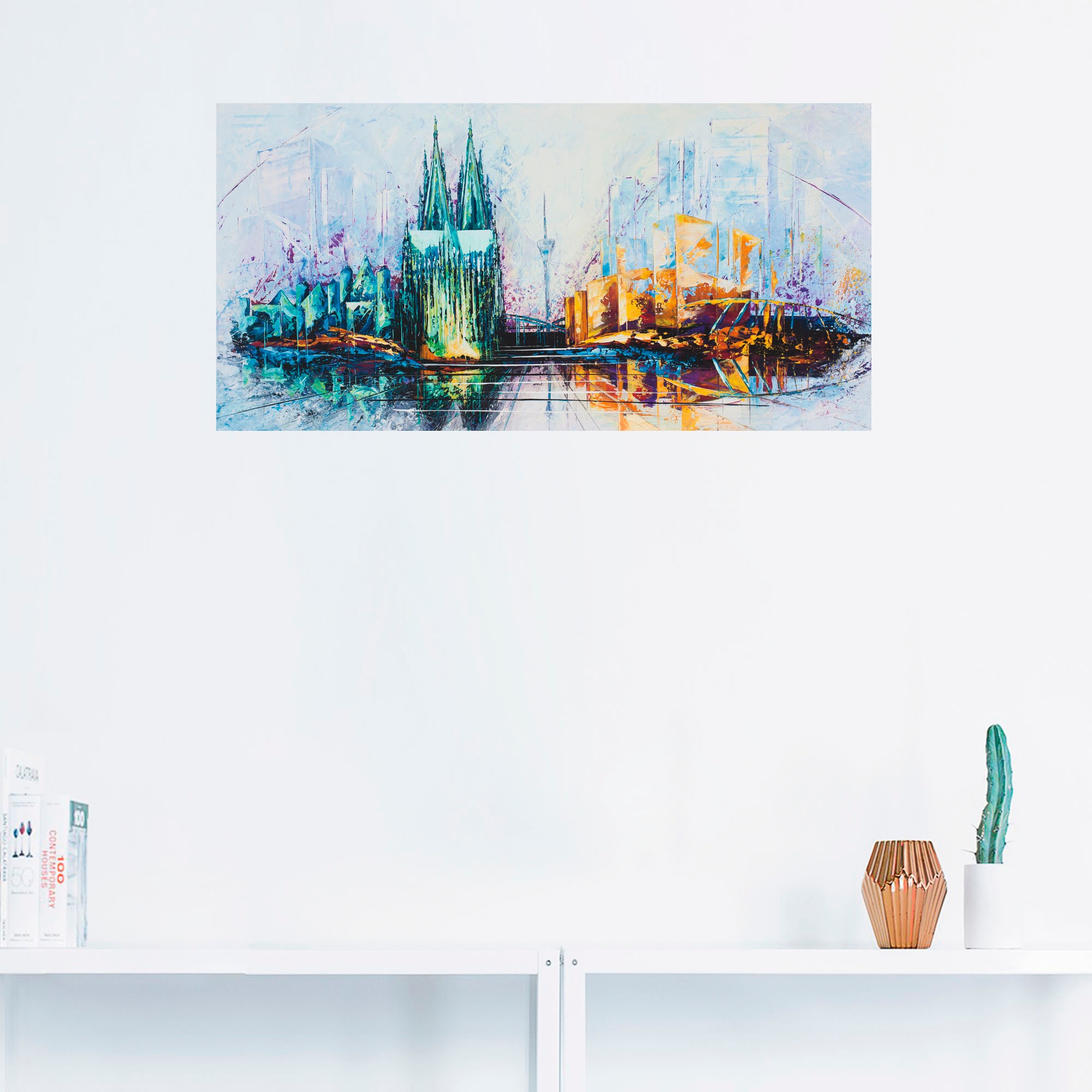 Artland Poster »Kölner Dom Skyline 6«, Deutschland, (1 St.), als Alubild, Leinwandbild, Wandaufkleber oder Poster in versch. Größen