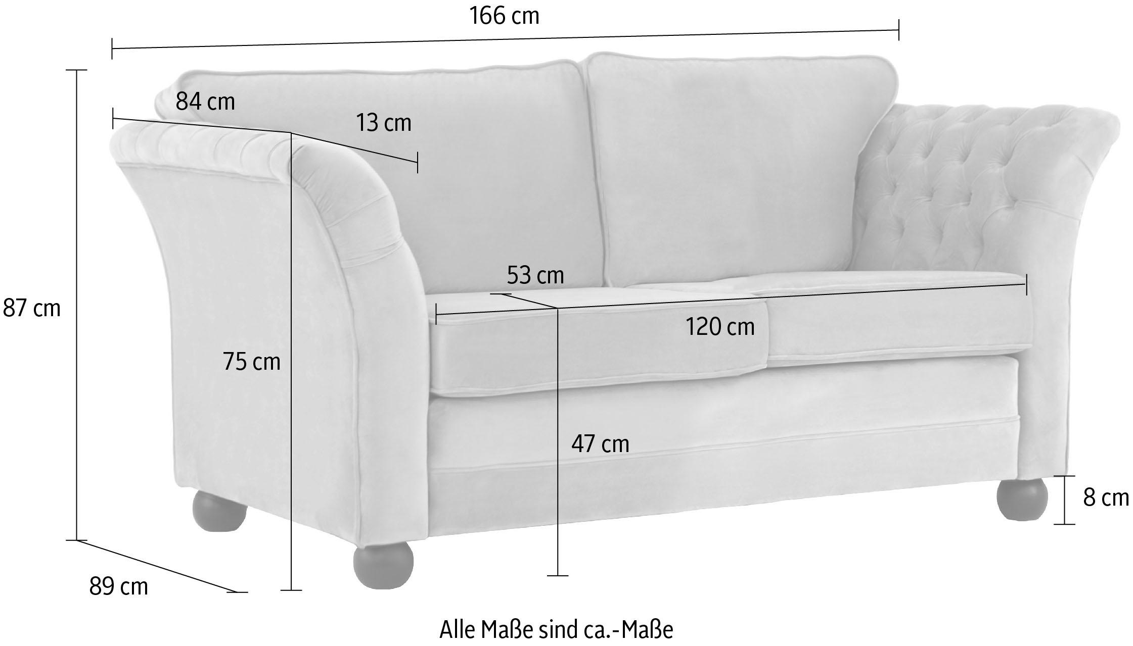 Home affaire 2-Sitzer »Pajero«, mit Knopfheftung an den Armlehn-Innenseiten, Keder