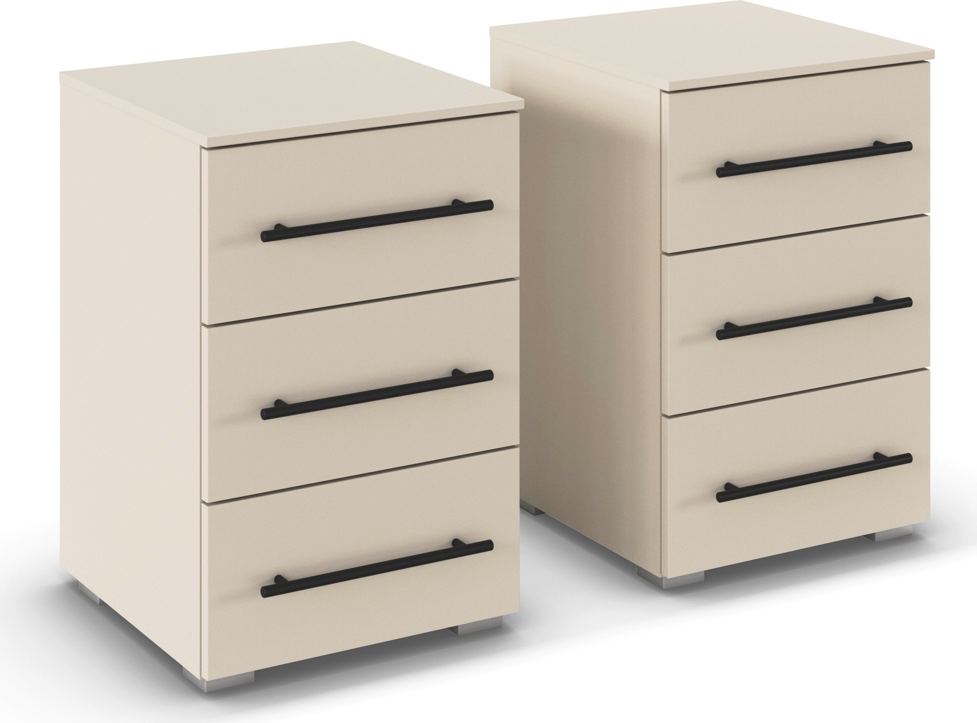 OTTO home Nachtkommode "Nachttisch Nachtschrank Schubladen Sideboard Schubladenkommode AVOLA" Set, Breite 40 cm inkl. SOFT-CLOSE-FUNKTION mit Dekorfront, 2 Stk. tlg. mit 3 geräumigen Schubladen für viel Stauraum MADE IN GERMANY