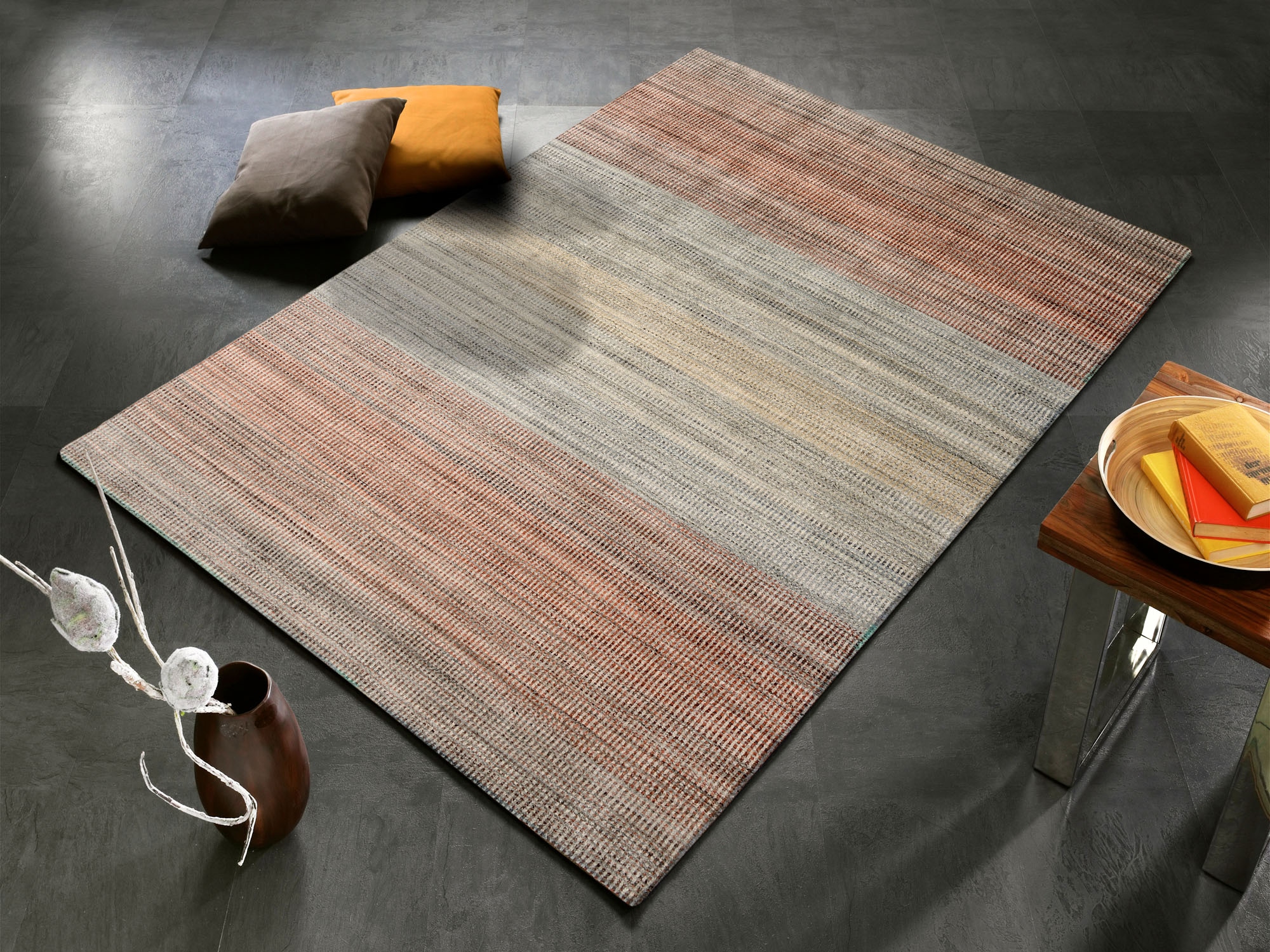 OCI DIE TEPPICHMARKE Teppich "Ecoline" rechteckig 7 mm Höhe Kurzflor, dezenter Glanz, Viskose, Handweb, Wohnzimmer