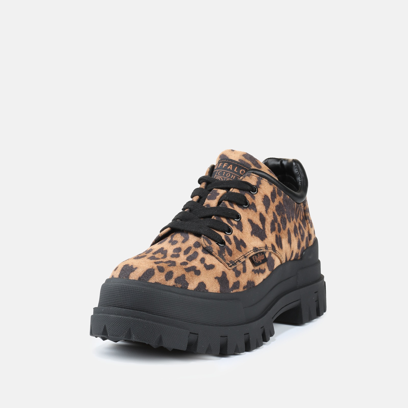 Buffalo Schnürschuh "ASPHA CLS" Plateauschuh, Halbschuh in trendiger Leo-Optik, mit Profilsohle