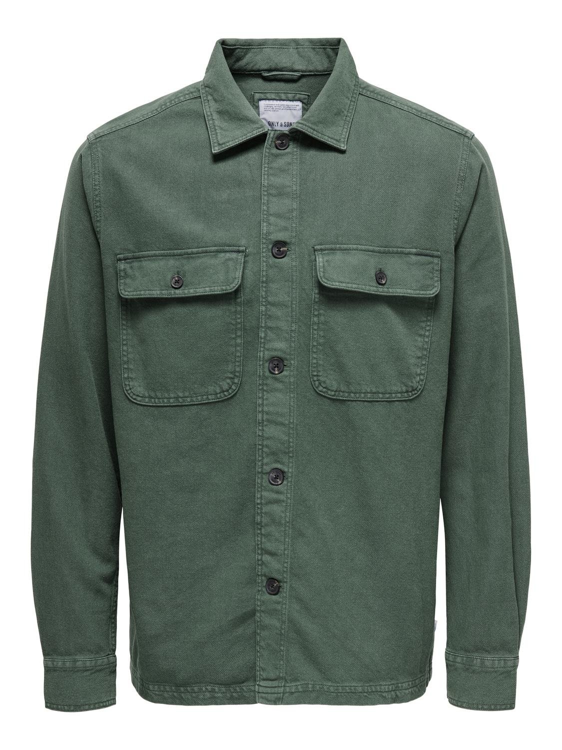 ONLY & SONS Langarmhemd "ONSOLIVER TWILL OVERDYE OVERSHIRT BF" günstig online kaufen