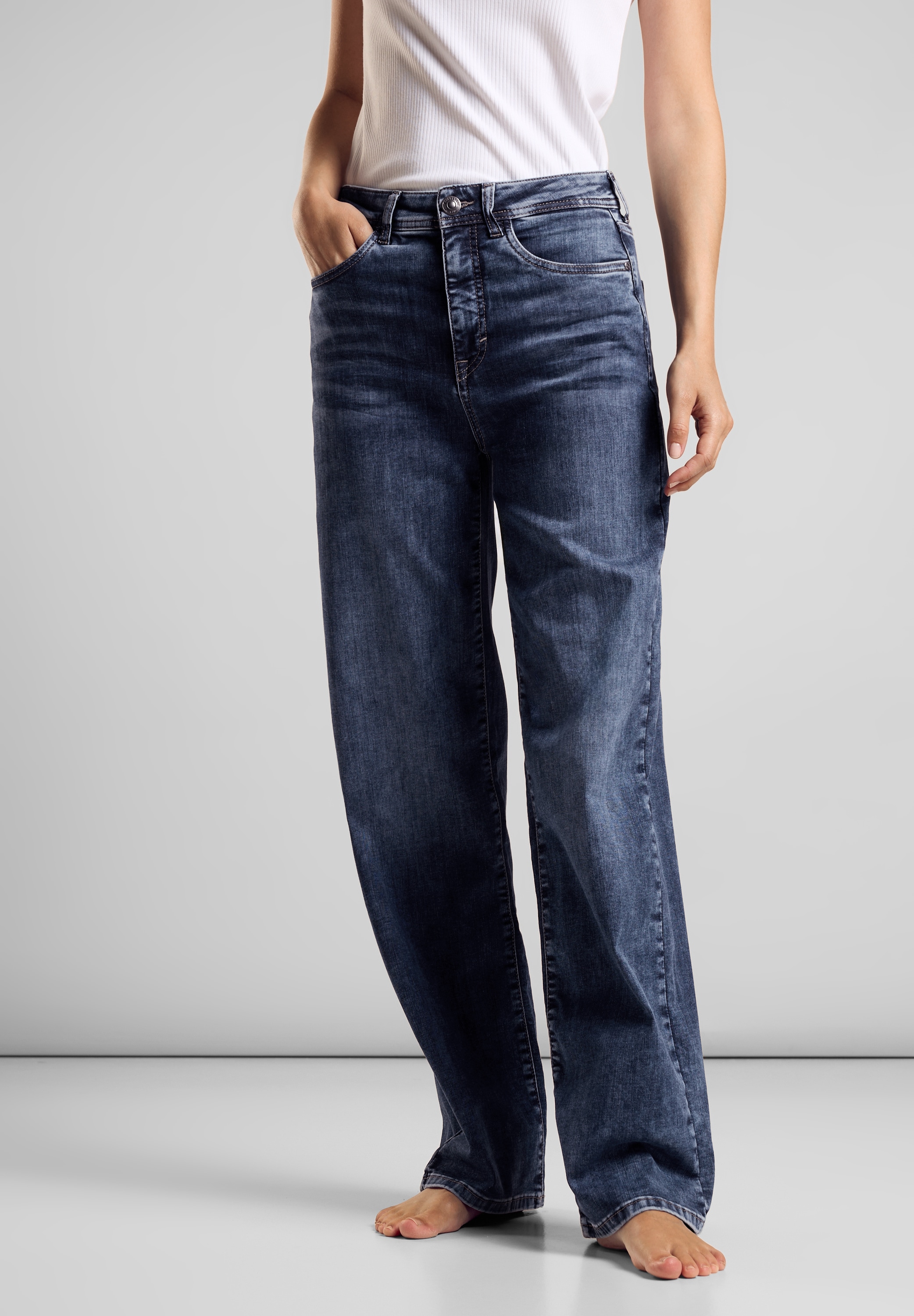 STREET ONE Loose-fit-Jeans, mit Wide Legs