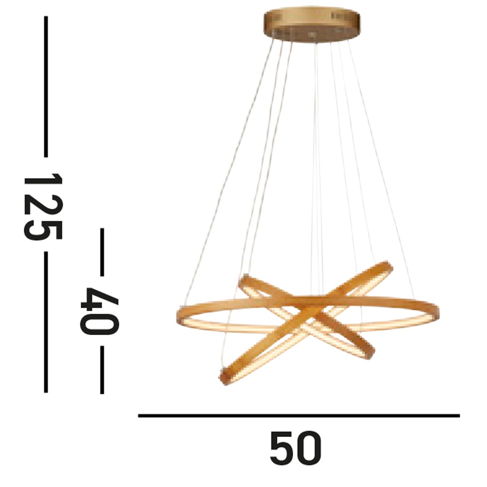 Searchlight Hängeleuchte »x Eternity Pendant - Natural Bamboo & Gold Metal« LED-Modul 1 Stk. Warmweiß