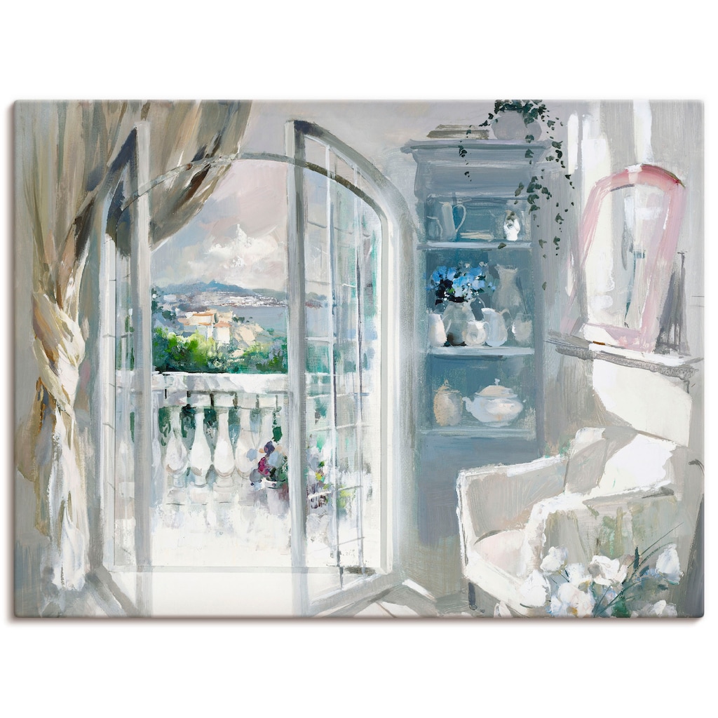 Artland Leinwandbild »Sonniger Raum«, Fensterblick, (1 St.)