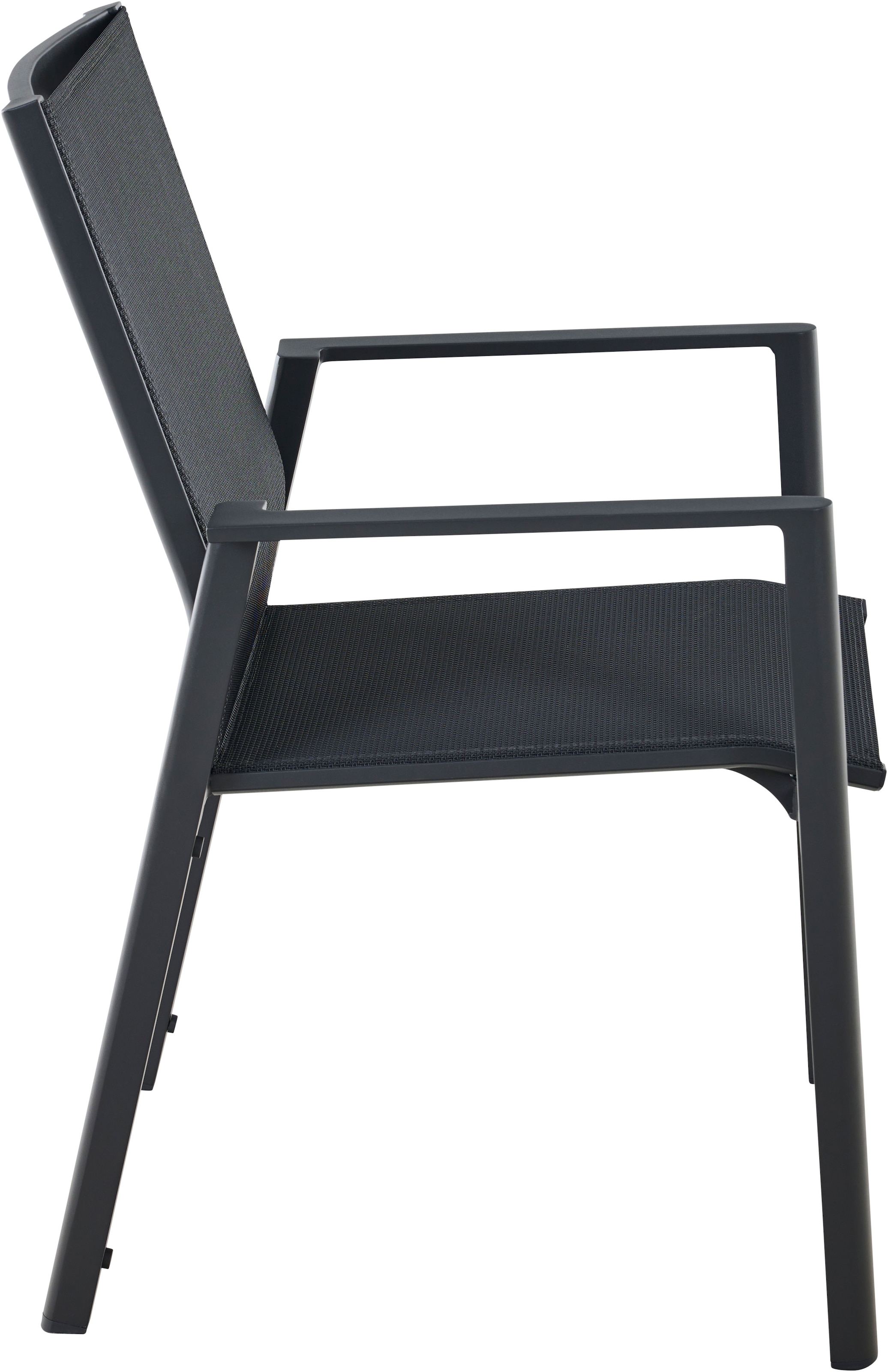 Siena Garden Gartensessel »BOLOGNA Stapelsessel, anthrazit« Aluminiumgestell, Ranotex® Bezug