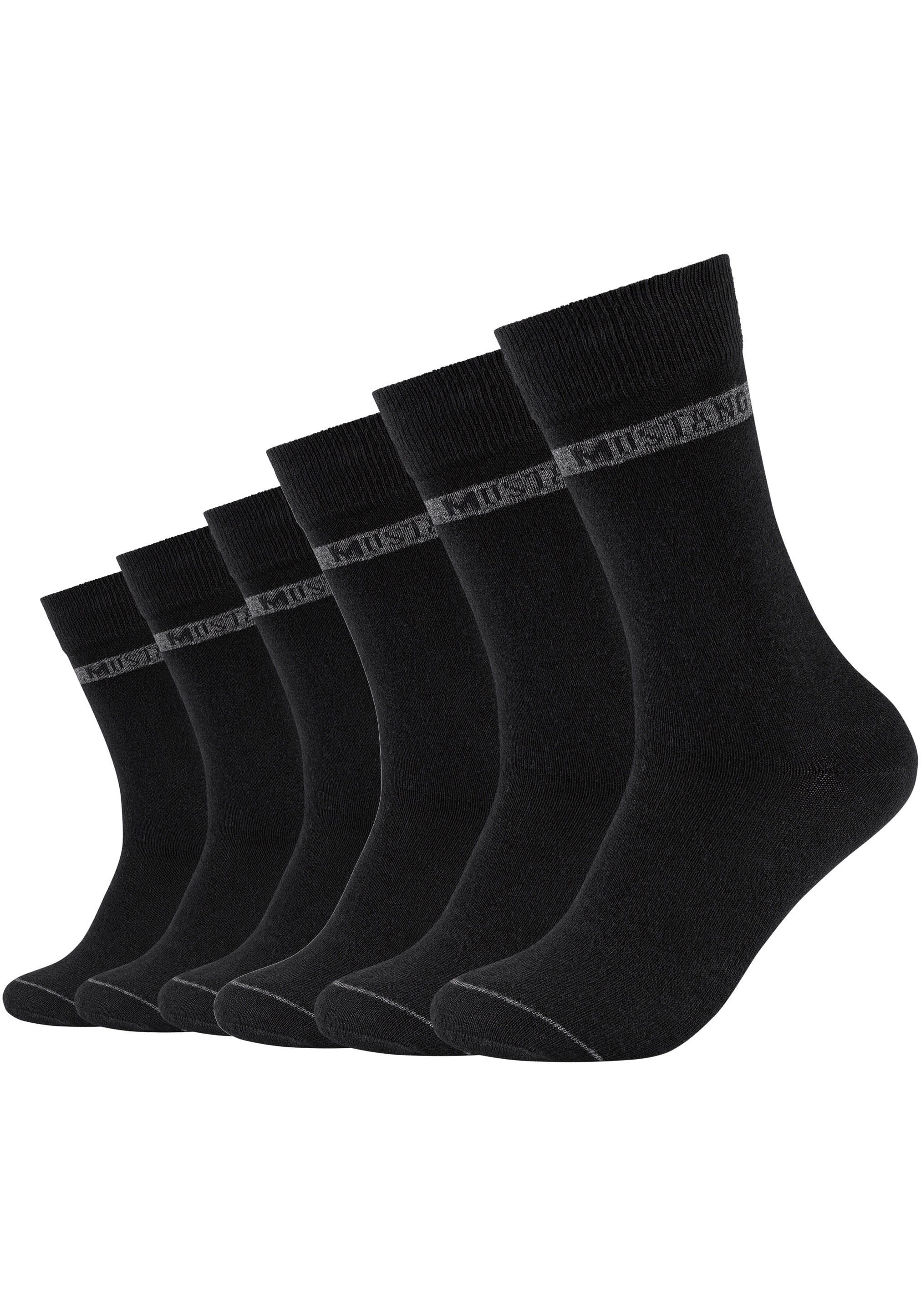 MUSTANG Socken, (Packung, 6 Paar), Weicher und elastischer Komfortbund |  BAUR