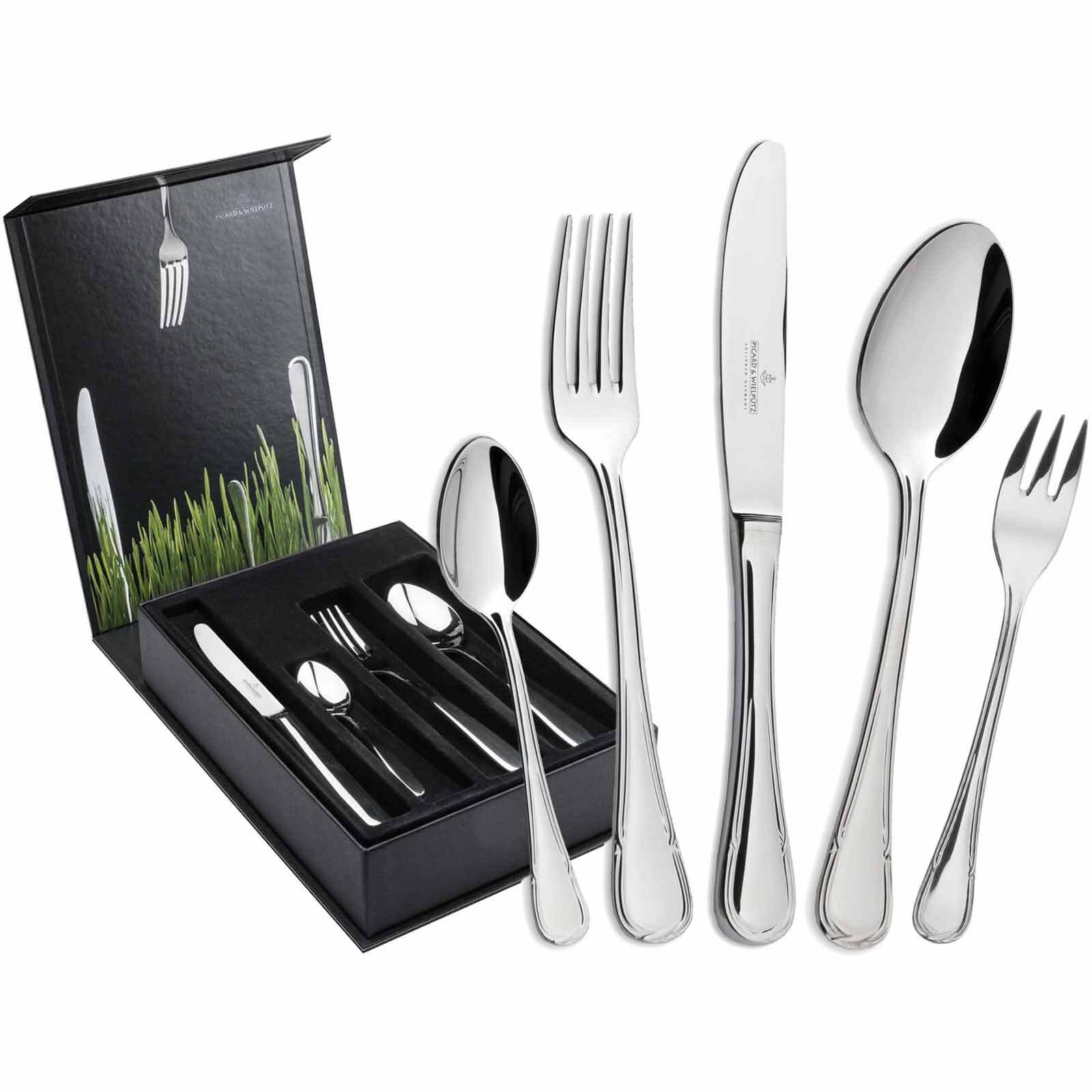 Besteck-Set "Tafelbesteck inkl. Besteckbox Ligato 30er Set silber", 30 tlg., silber, PICARD & WIELPÜTZ SOLINGEN, Essbesteck-Sets,