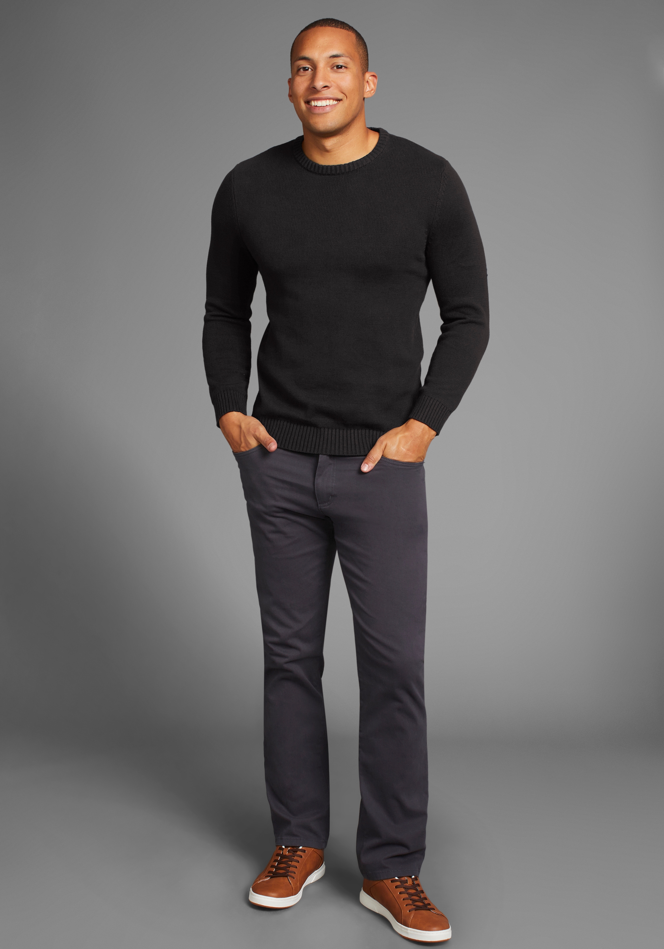 Man's World Rundhalspullover »CIRCULAR COLLECTION-GOTS zertifiziert«, Rippstrick