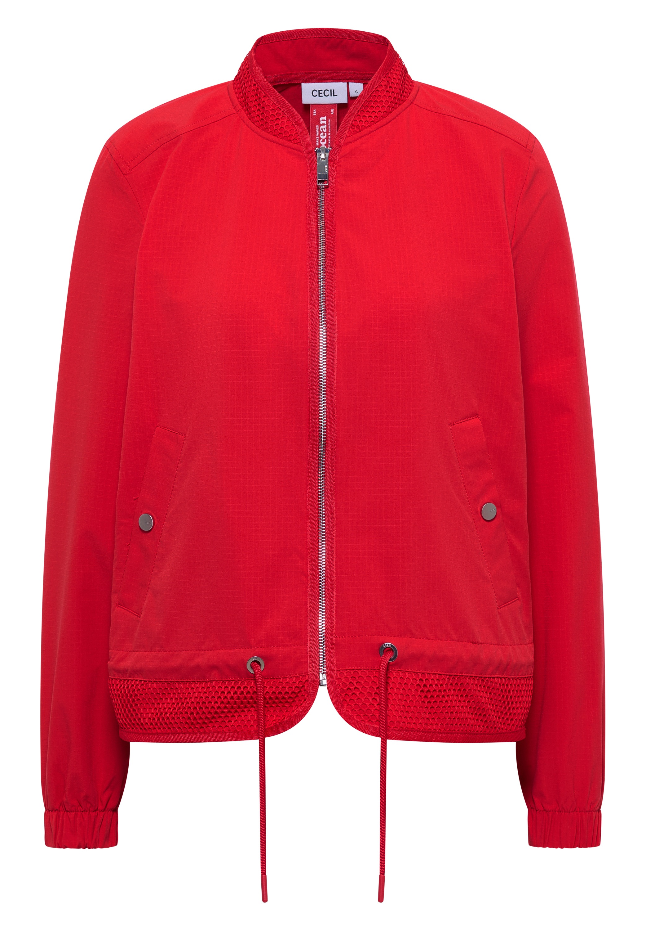 Blouson CECIL, Damen, Gr. M (40), glazed apple rot, Stoff, 100% Polyester, unifarben, comfort fit normal, Rundhals, elastischer Bund, Jacken Blouson, Rundhalsausschnitt 3