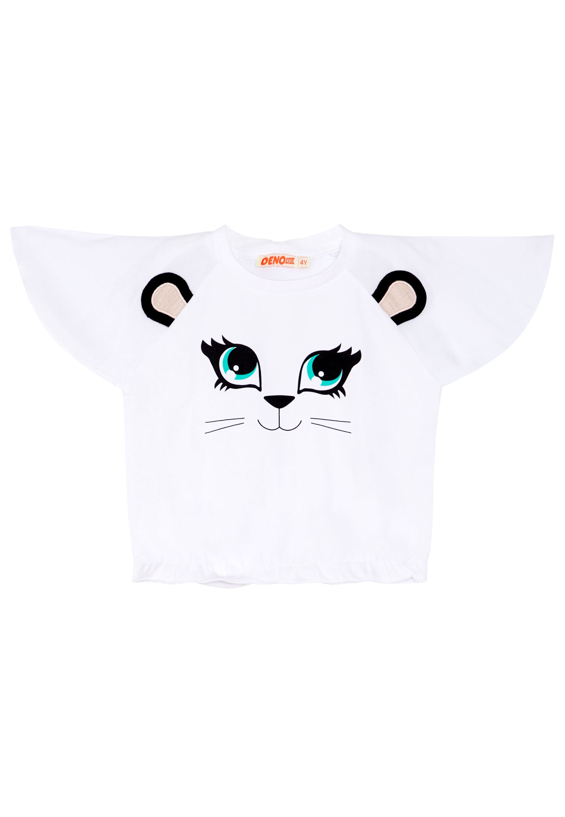 Denokids Hausanzug »White Cat«, (2 tlg.), mit niedlichem Tiergesicht