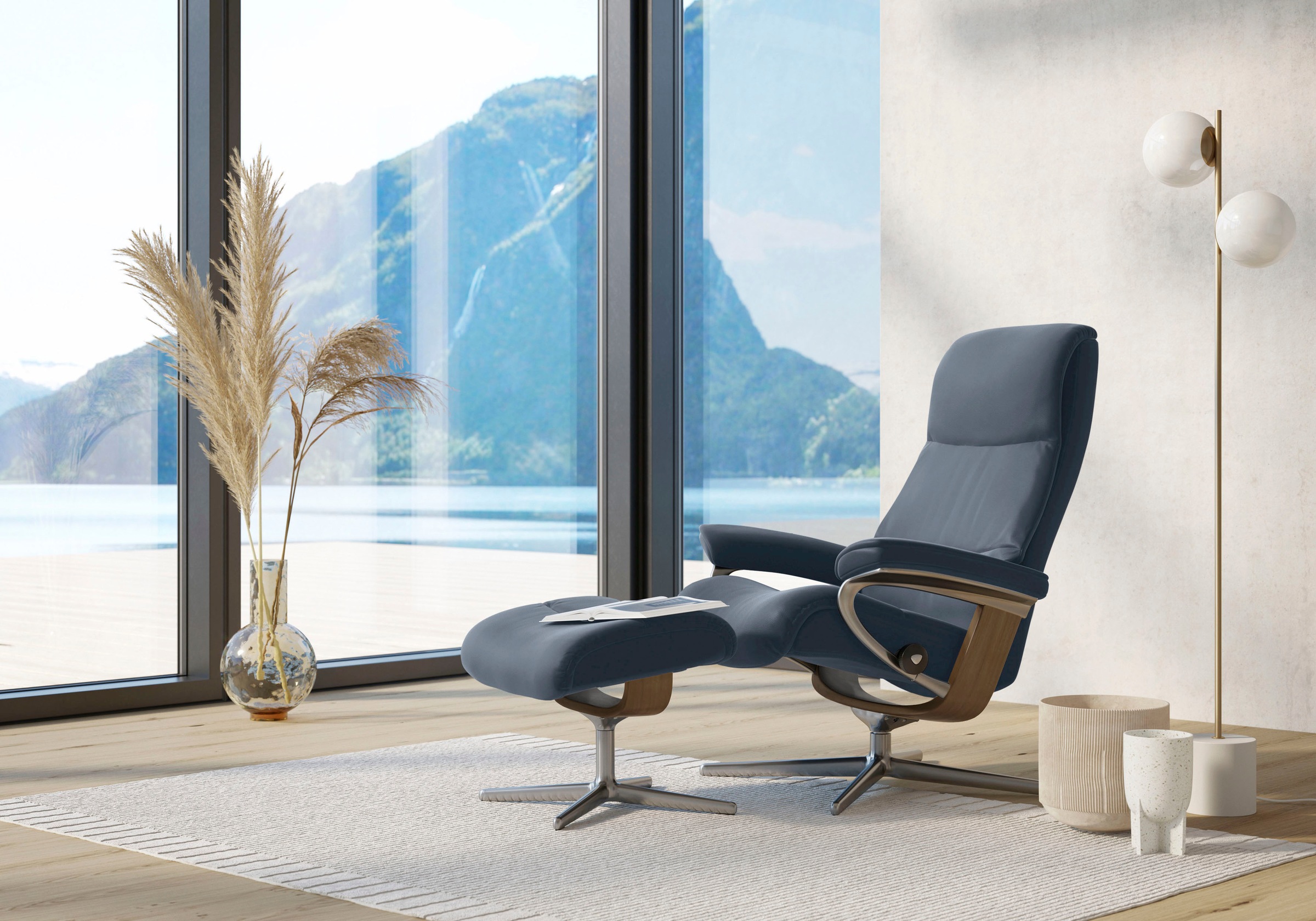 Stressless "View" mit Cross Base, Größe S, M & L, Holzakzent Eiche günstig online kaufen