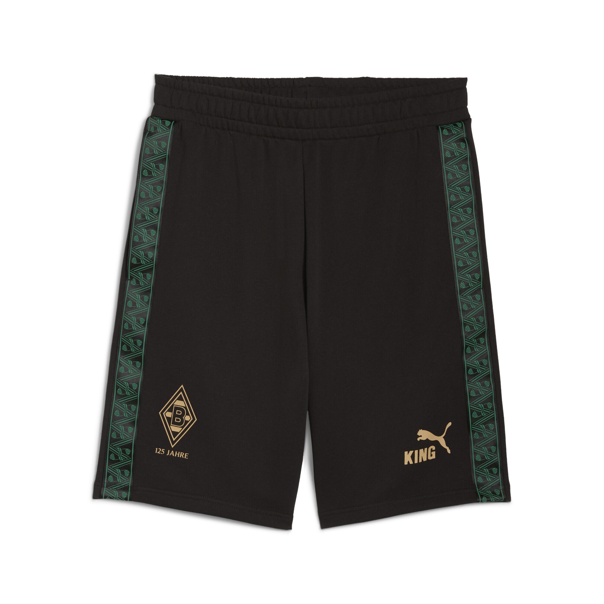 PUMA Sporthose "Borussia Mönchengladbach KING Shorts Herren"schwarz gold, Gr. XS, unifarben, Obermaterial: 68% Baumwolle, 32% Polyester;