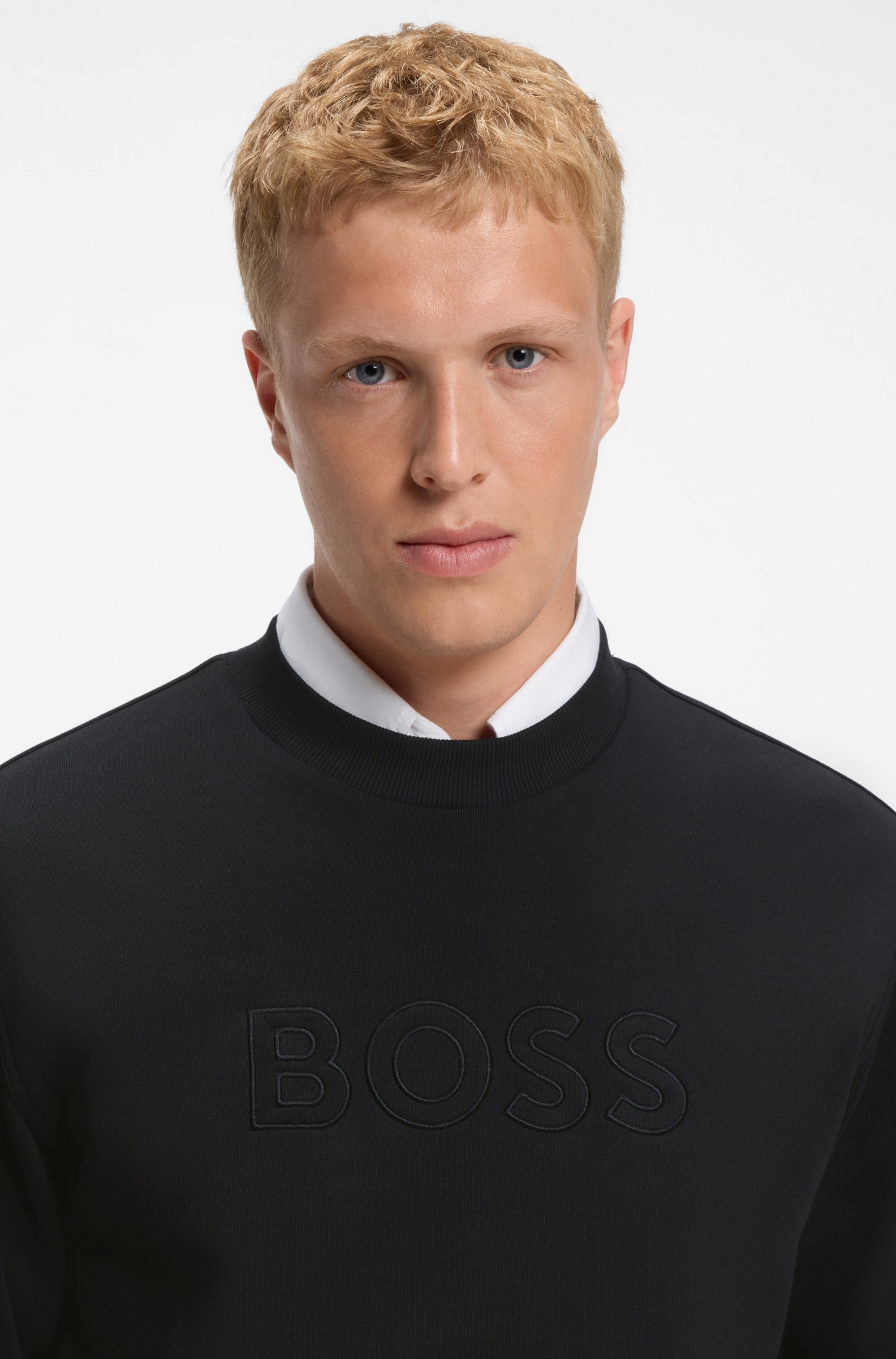 BOSS ORANGE Sweatshirt , Rundhalsausschnitt, Relaxed Fit, große Logo-Stickerei
