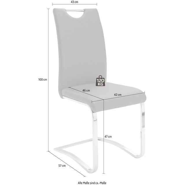 MCA furniture Freischwinger »Köln«, (Set), 4 St., Kunstlederbezug,  Komfortsitzhöhe, Stuhl belastbar bis 120 kg | BAUR