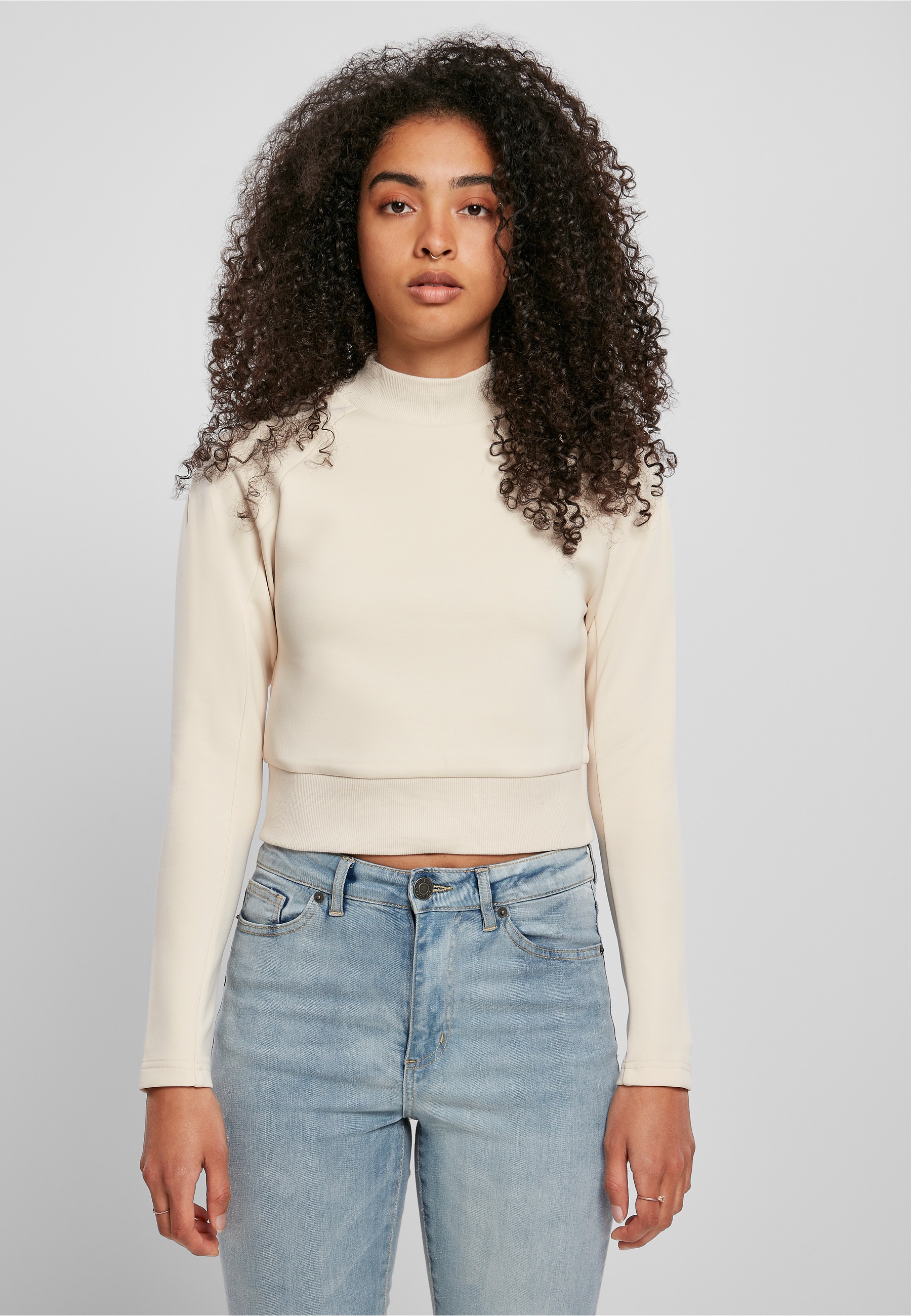 URBAN CLASSICS Sweatshirt »Urban Classics Damen Ladies Interlock Short Turtleneck Crew«, 1 Stk.
