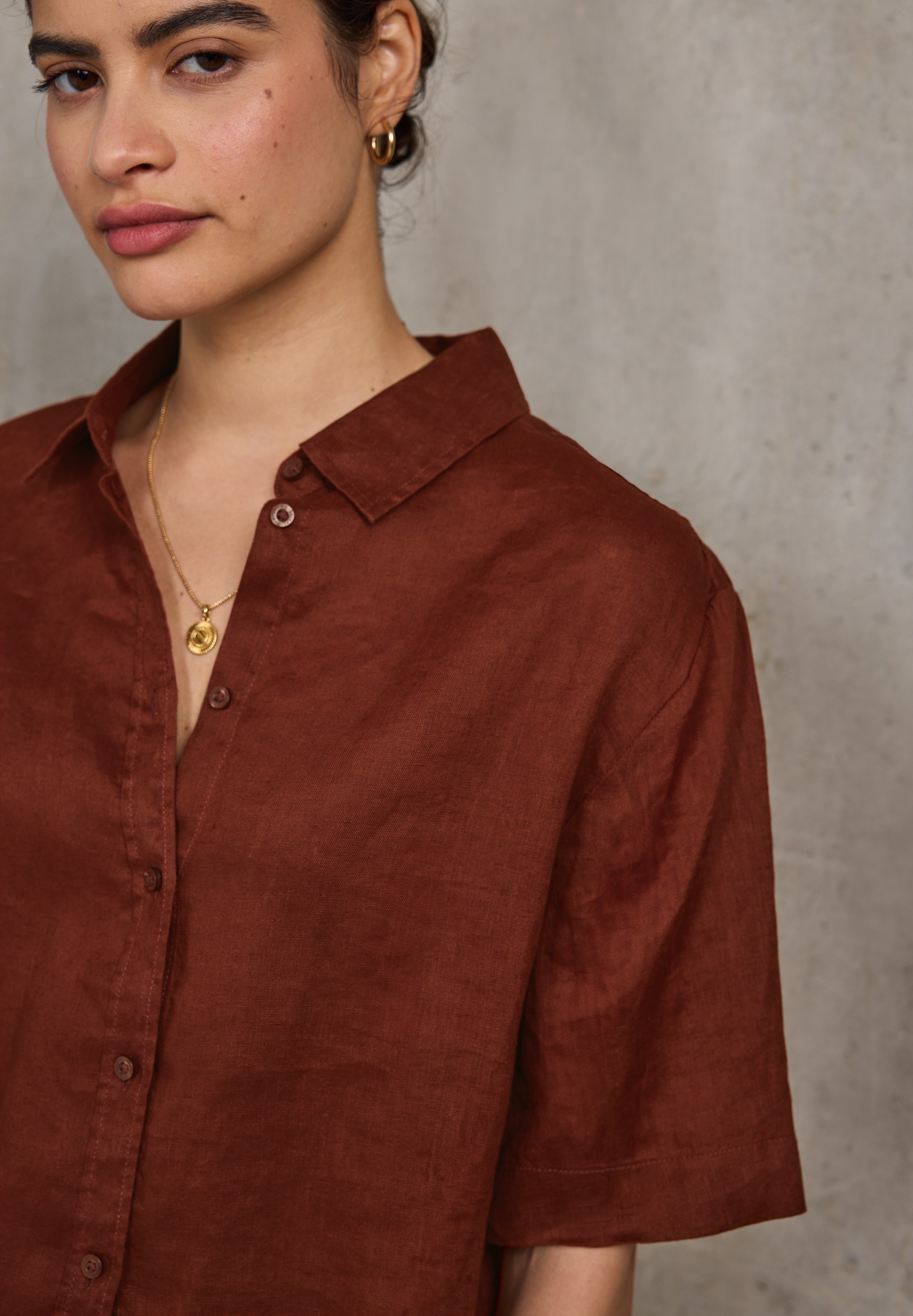 STREET ONE STUDIO Kurzarmbluse mit Knopfleiste