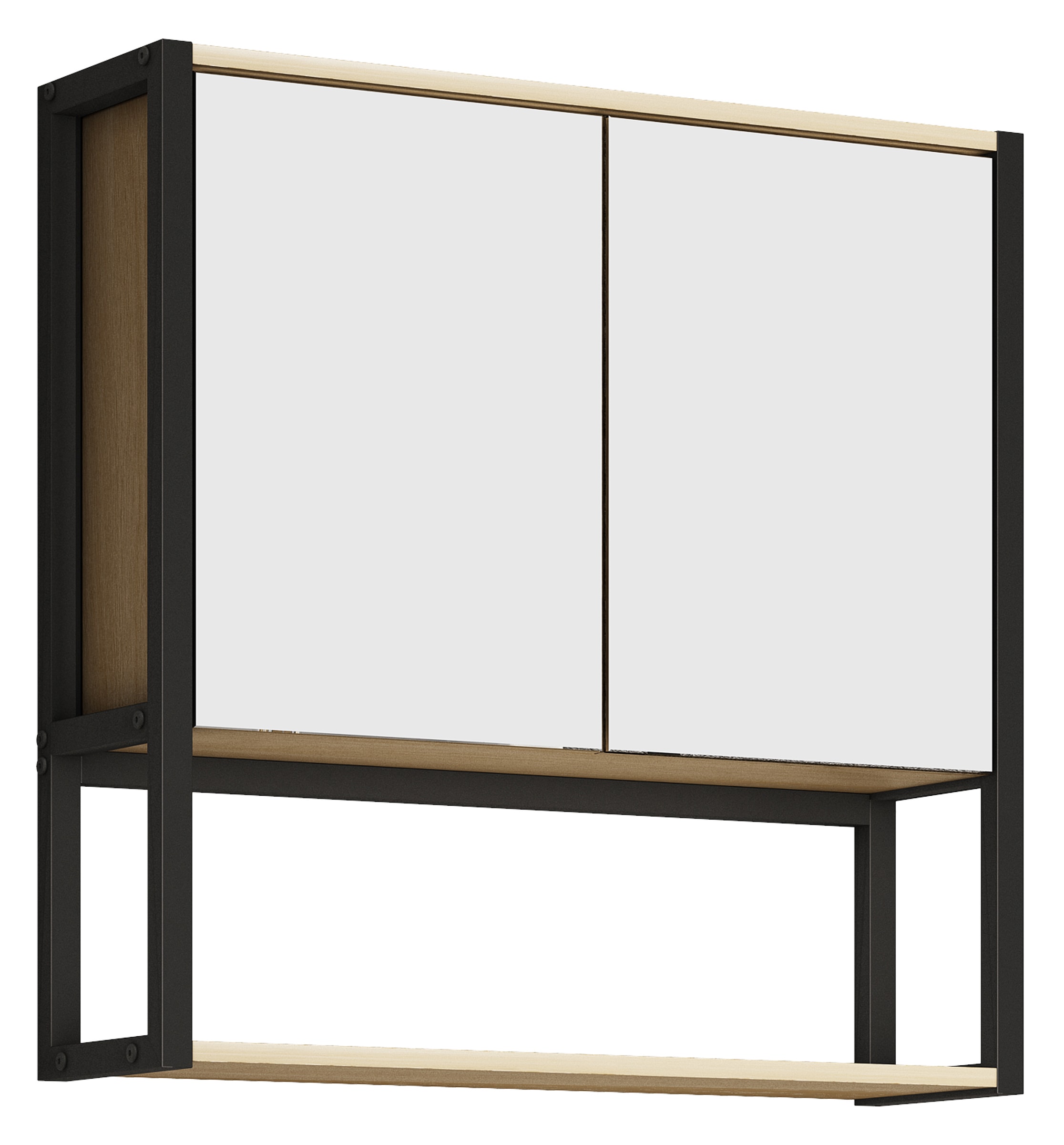 VCM Badspiegel »Holz Metall Spiegelschrank Spiegel Edino 60x60«