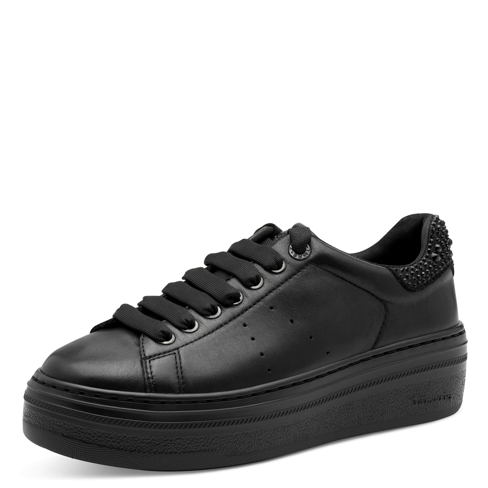 Tamaris Plateausneaker Schnürschuh, Halbschuh mit Schmucksteinen an der Ferse, Damensneaker