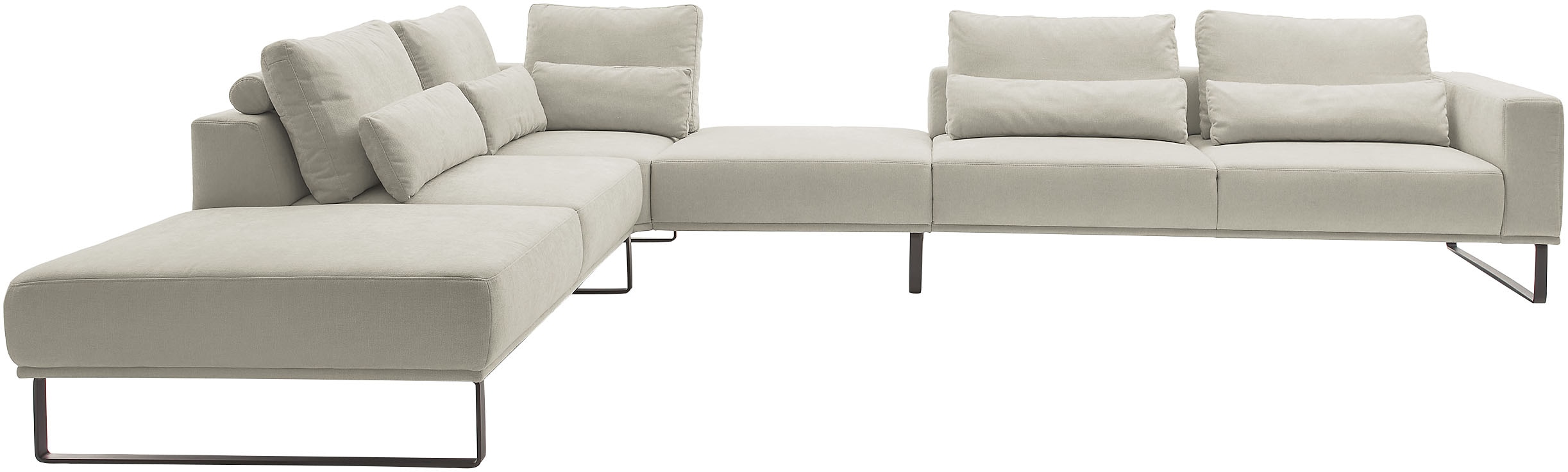 Musterring "JustB PM100 bequem, modern, elegant und viel Platz, bodenfrei" mit Zwischenhocker, wahlweise mit Funktion und Kissen, Maße 290 x 398