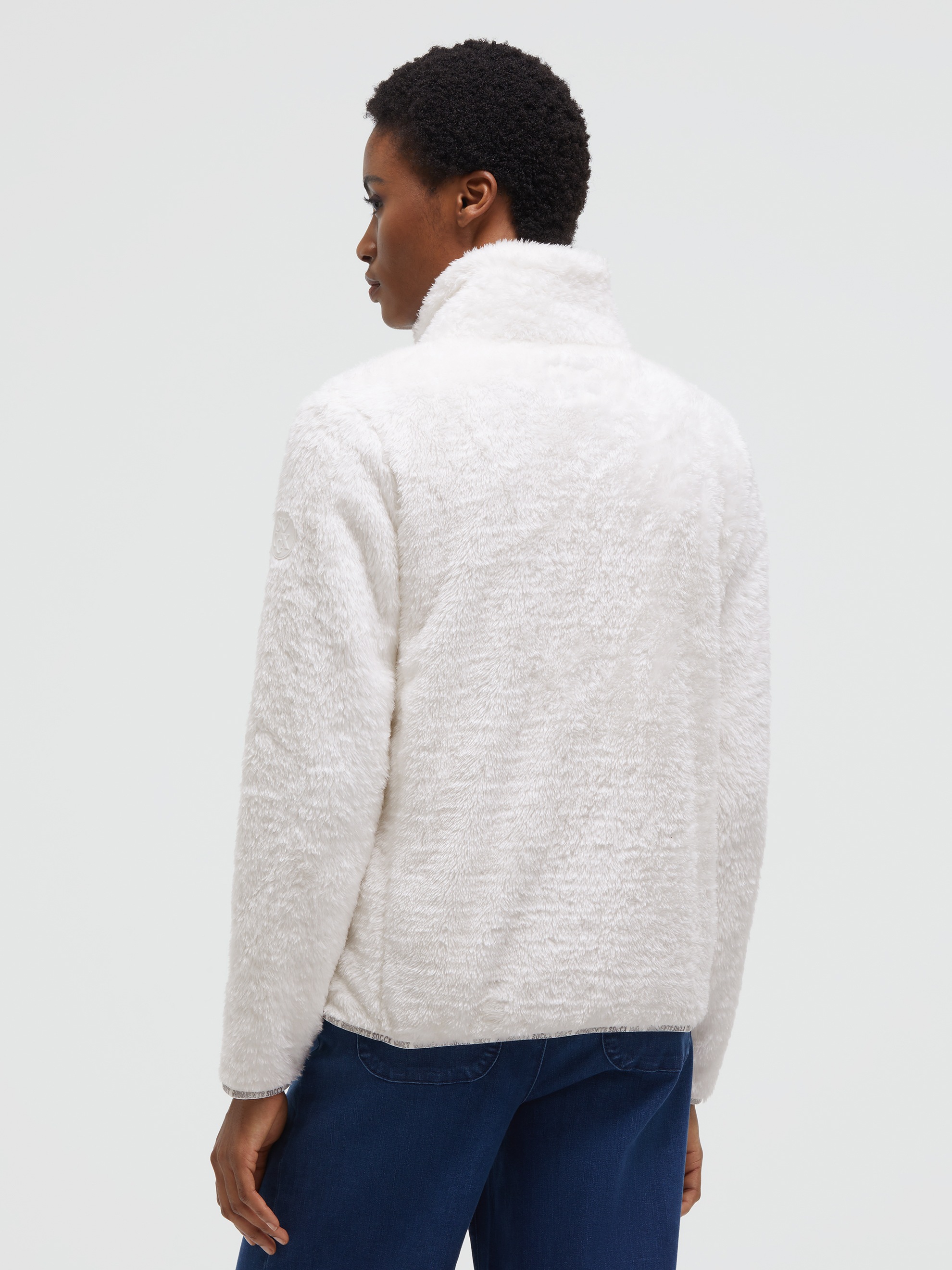 SOCCX Fleecejacke ohne Kapuze mit Stehkragen