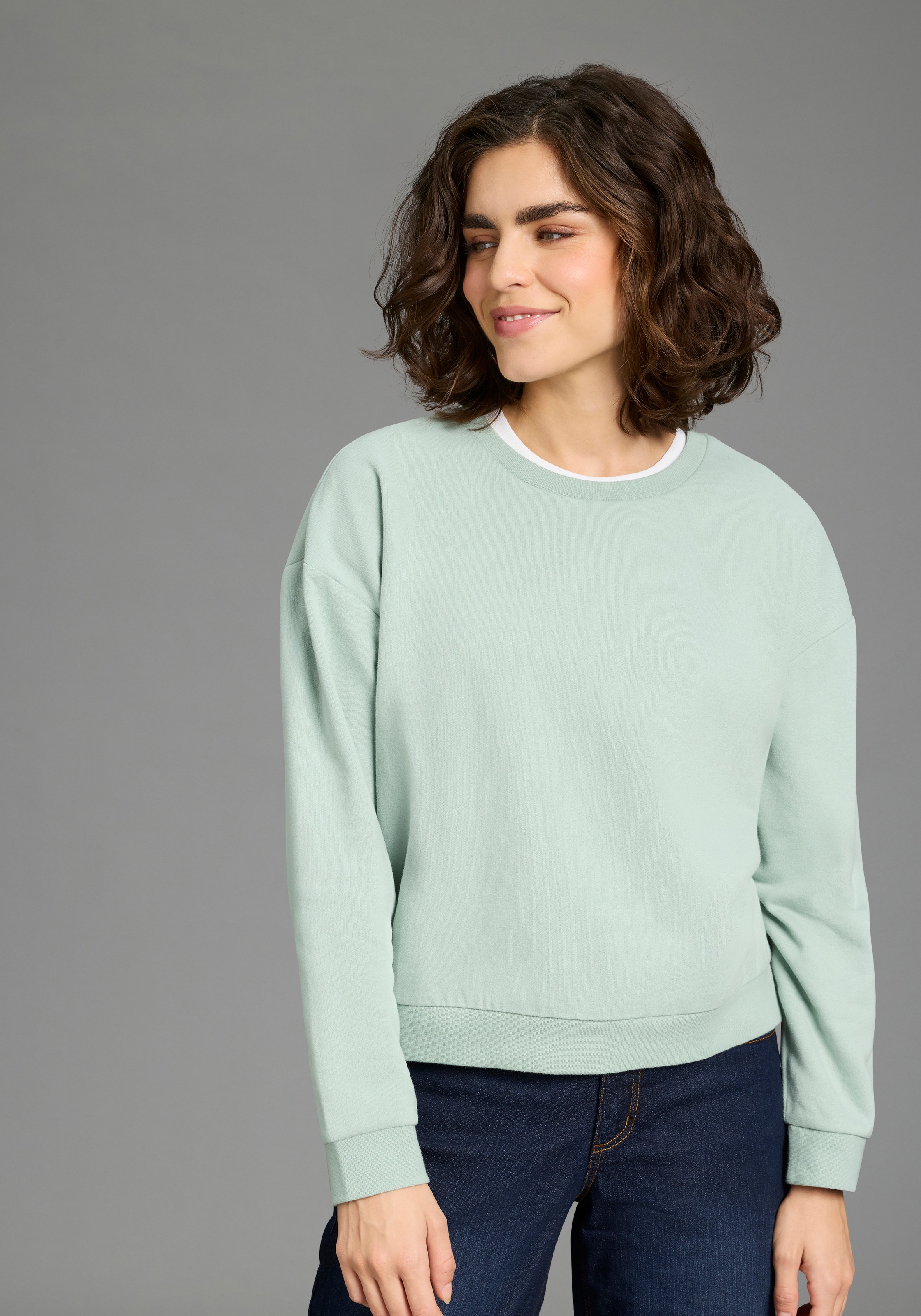 Flashlights Sweatshirt, im Basic-Stil, Langarm, Rundhalsausschnitt, mit Rip günstig online kaufen