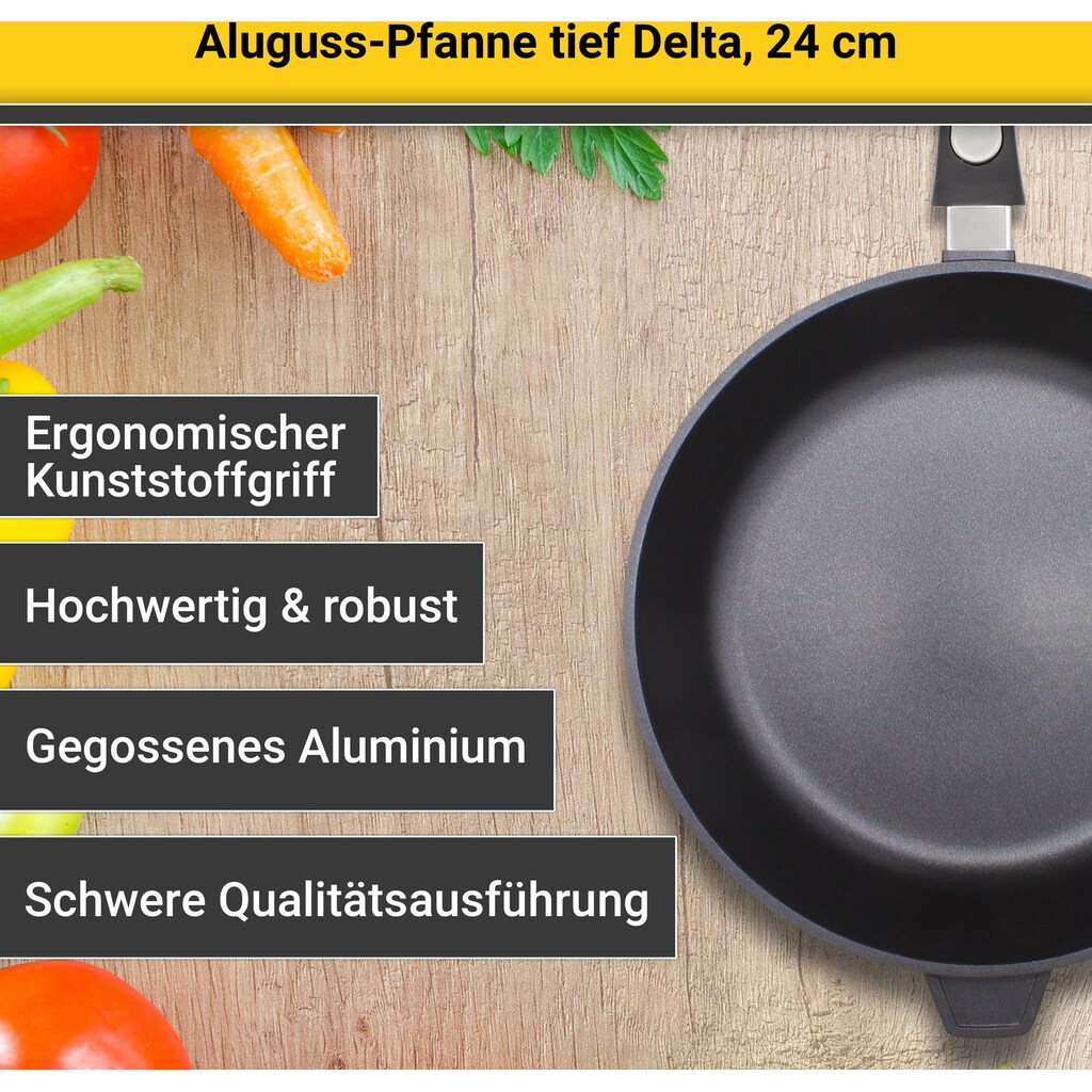 Krüger Schmorpfanne »Delta«, Aluminiumguss, (1 tlg.)