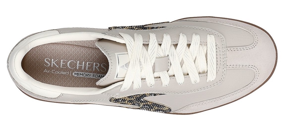 Skechers Sneaker »HOTSHOT-SHIMMERING SPOTS«, Retro Sneaker, Schnürschuh mit glitzerndem Animal-Einsatz