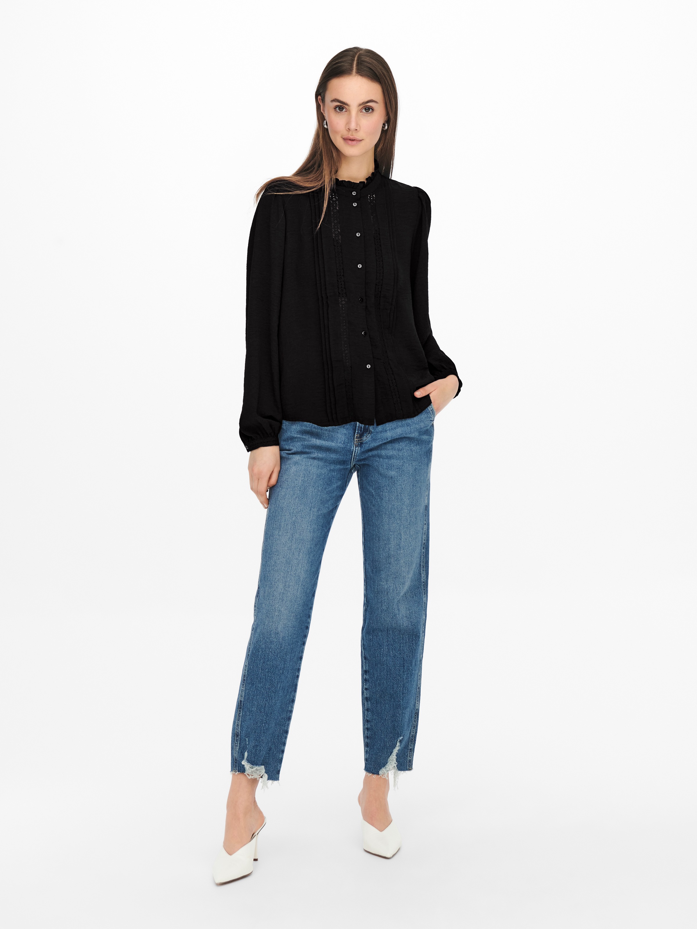 JDY Rüschenbluse »JDYELLIS L/S LACE SHIRT WVN NOOS«