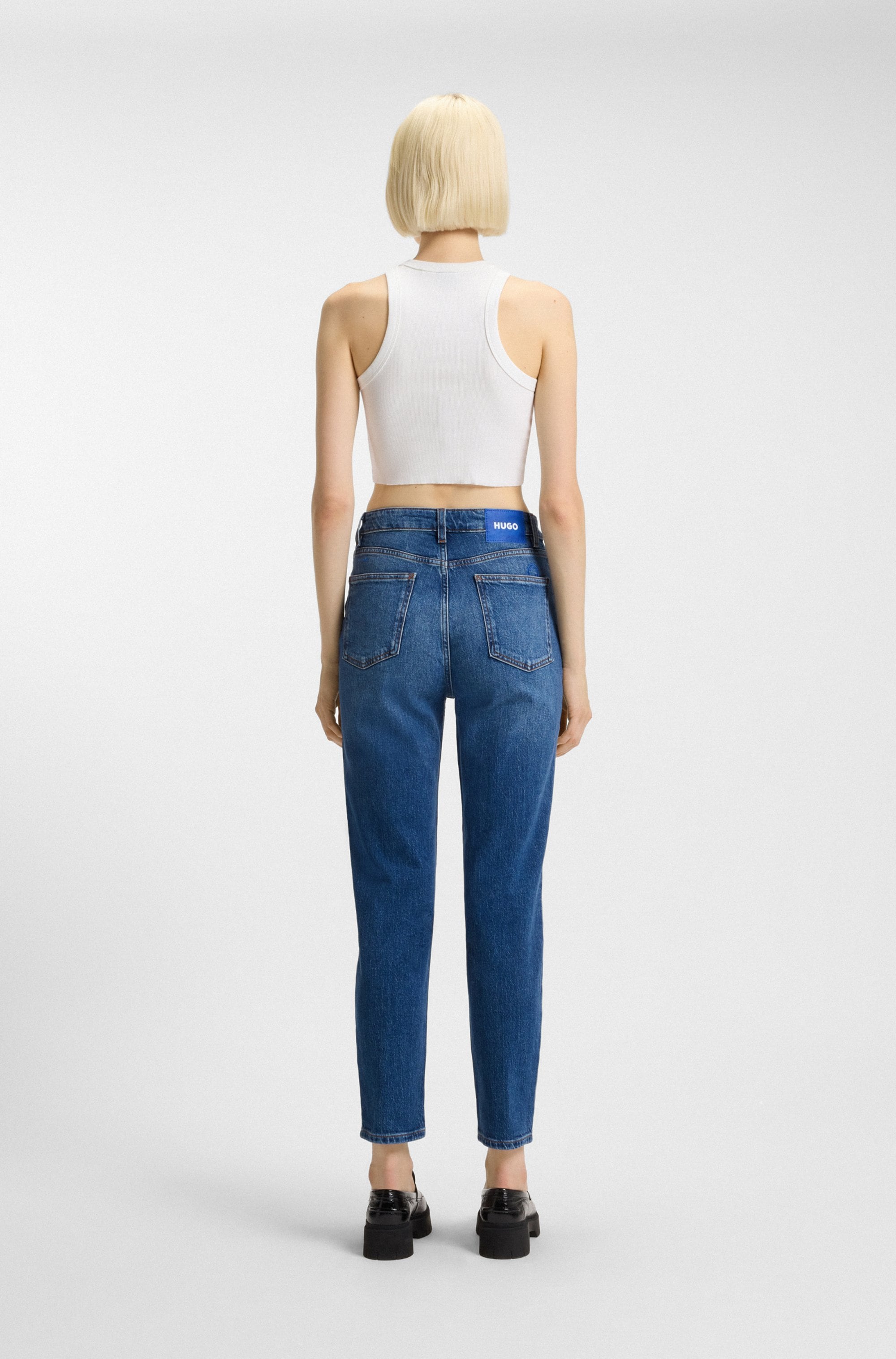 HUGO Blue Mom-Jeans »Noe«, Straight Fit Jeans mit hoher Leibhöhe