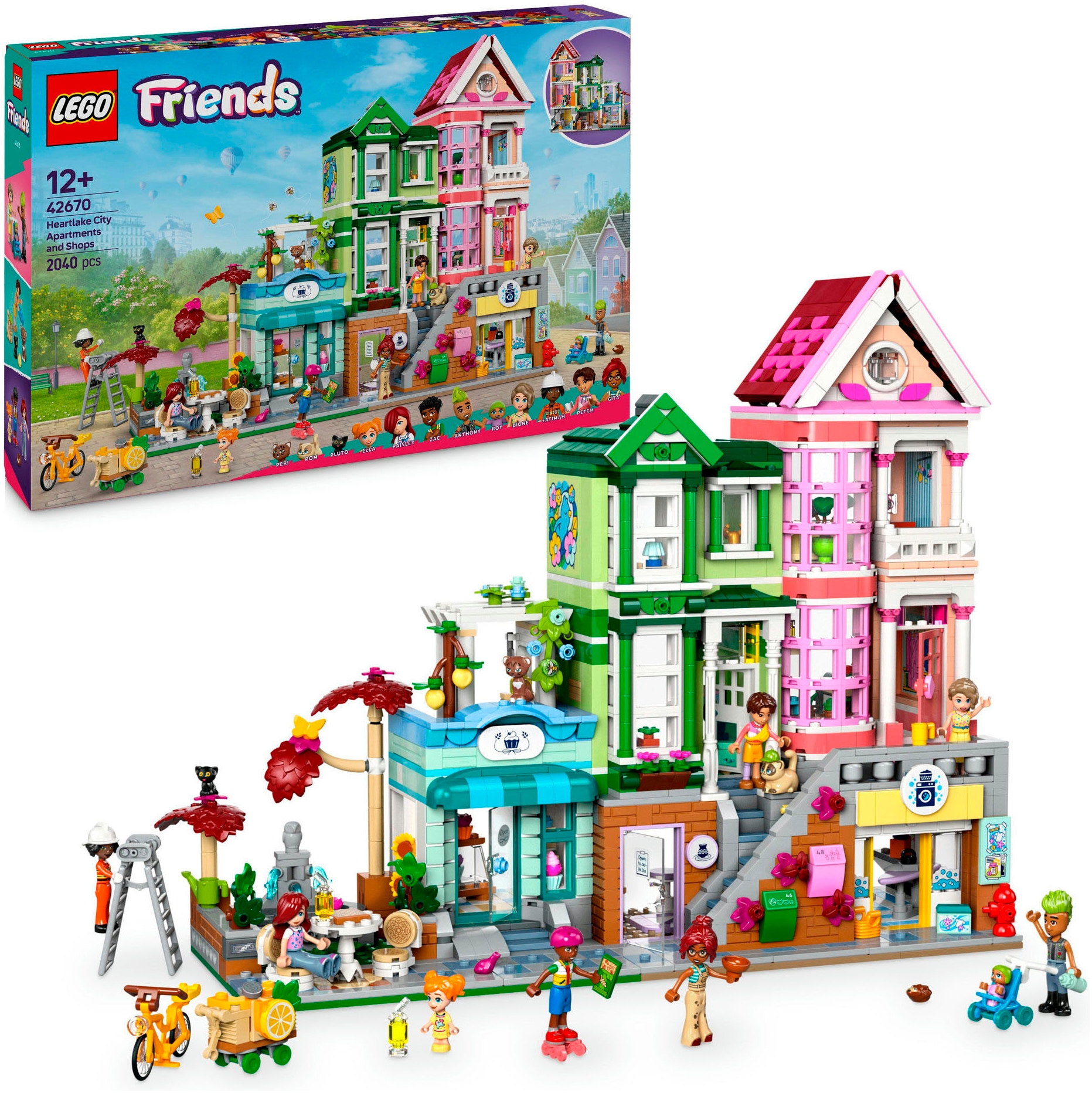 Konstruktionsspielsteine »Heartlake City Wohn- und Einkaufsstraße (42670), LEGO...