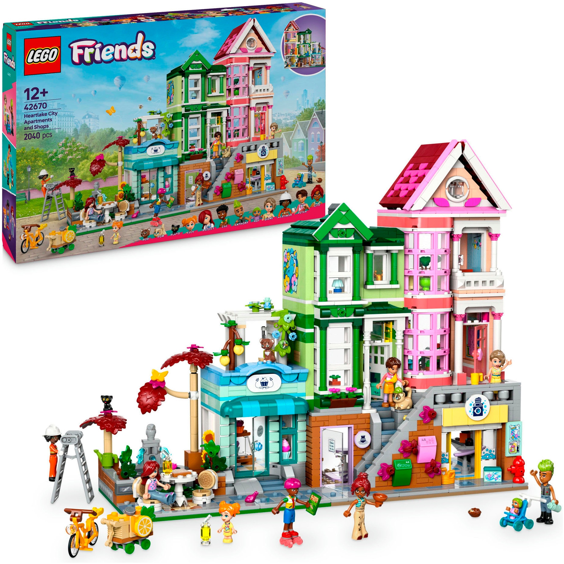 LEGO Kinder Konstruktionsspielsteine "Heartlake City Wohn- und Einkaufsstraße (42670), LEGO Friends", bunt, Kunststoff, Spielbausteine, Made in Europe