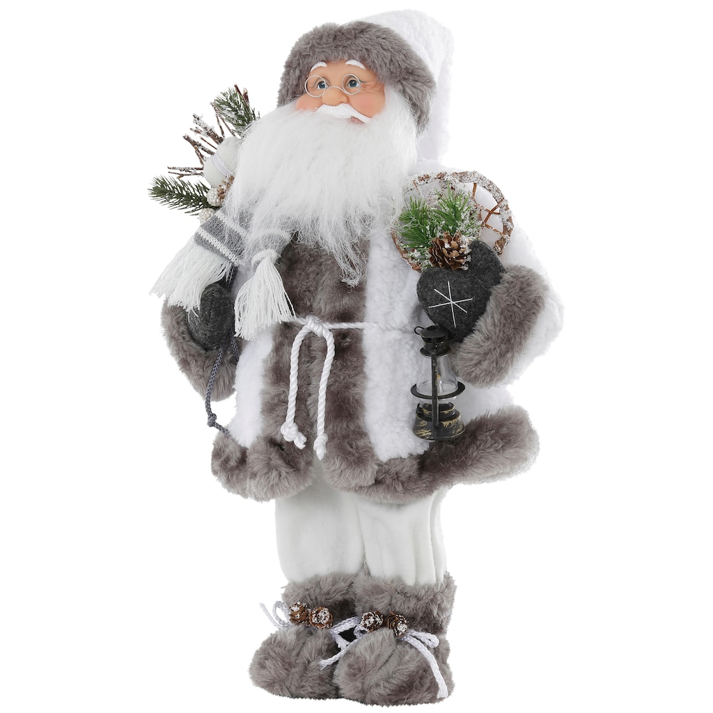 HOSSNER - HOMECOLLECTION Weihnachtsmann »Santa mit weißem Mantel und Laterne«