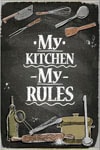 queence Metallbild »My Kitchen«, Schriftzüge-Schriftzug-Getränke, (1 St.), Stahlschild, Blechschild, Sprüche, Texte, witzig, Küche