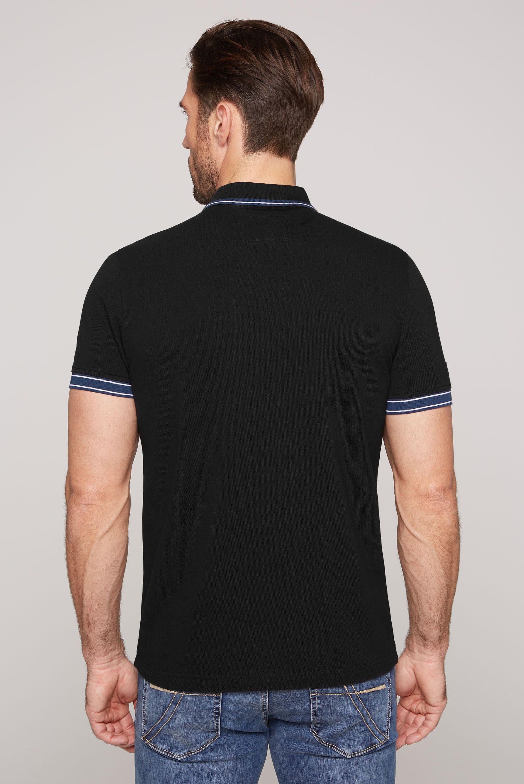 CAMP DAVID Poloshirt, mit Print am Kragen günstig online kaufen