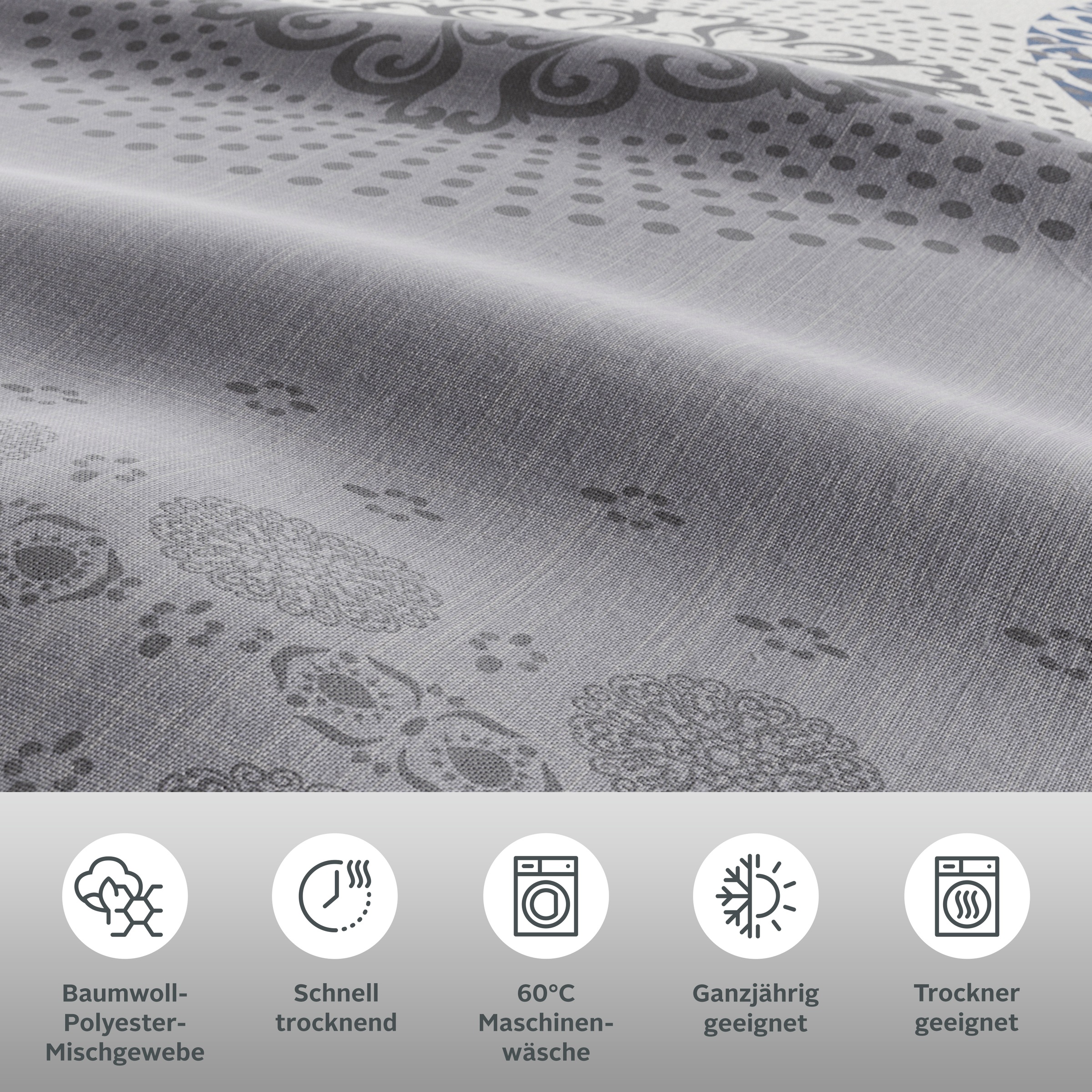 Thumbnail - my home Bettwäsche "Tesso in Gr. 135x200, 155x220 oder 200x200 cm" 3 Stk. Bettwäsche mit Ornamenten und in verschiedenen...