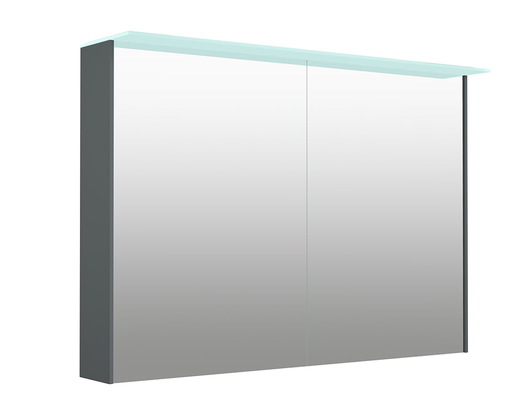 welltime Spiegelschrank "D-Line", Badmöbel, 101,5 cm breit, doppelseitig verspiegelt, LED-Beleuchtung